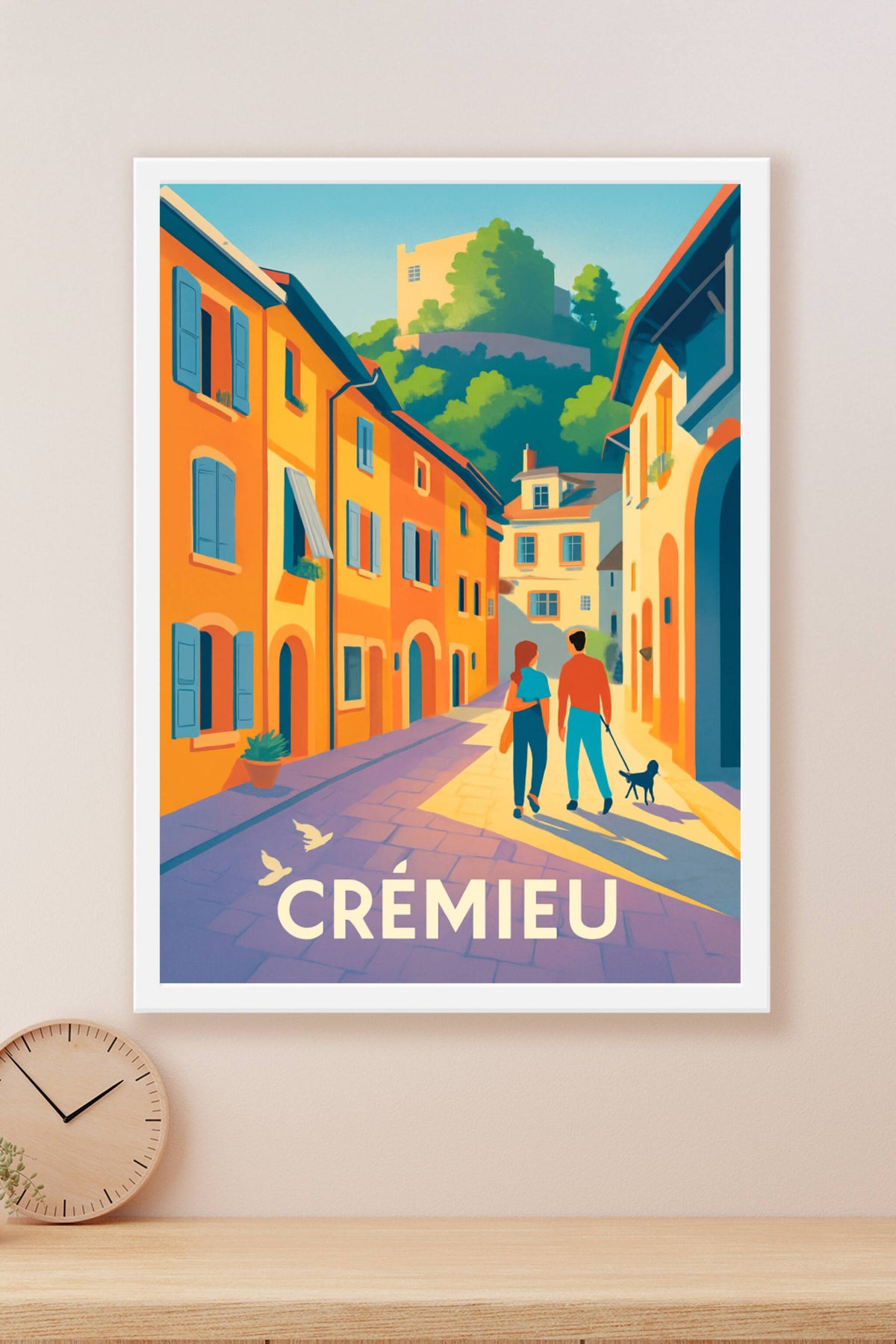 Affiche Crémieu — Promenade ensoleillée au cœur du village · poster d'art de Crémieu