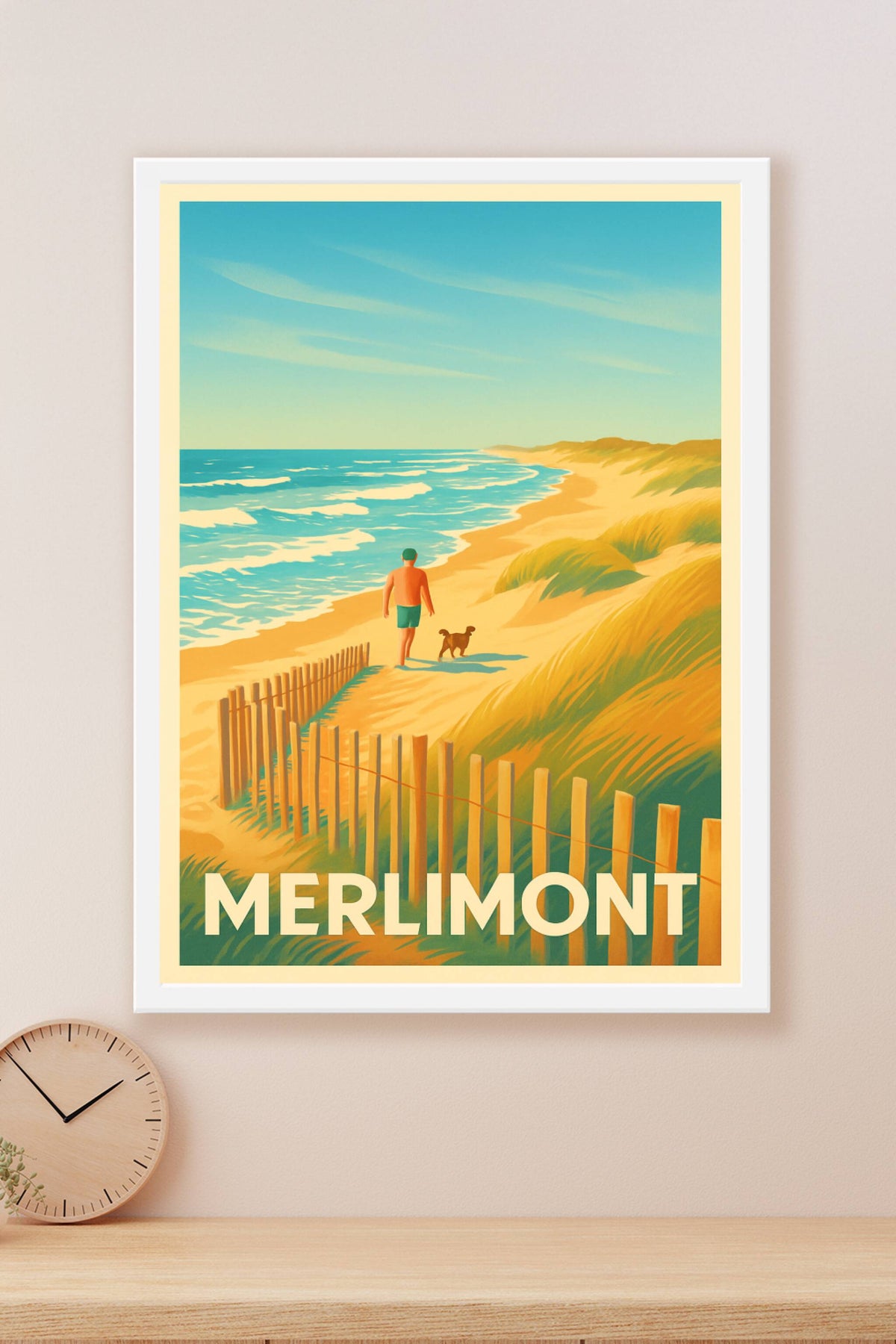 Affiche Merlimont — Promenade paisible en bord de mer · poster d'art de Merlimont