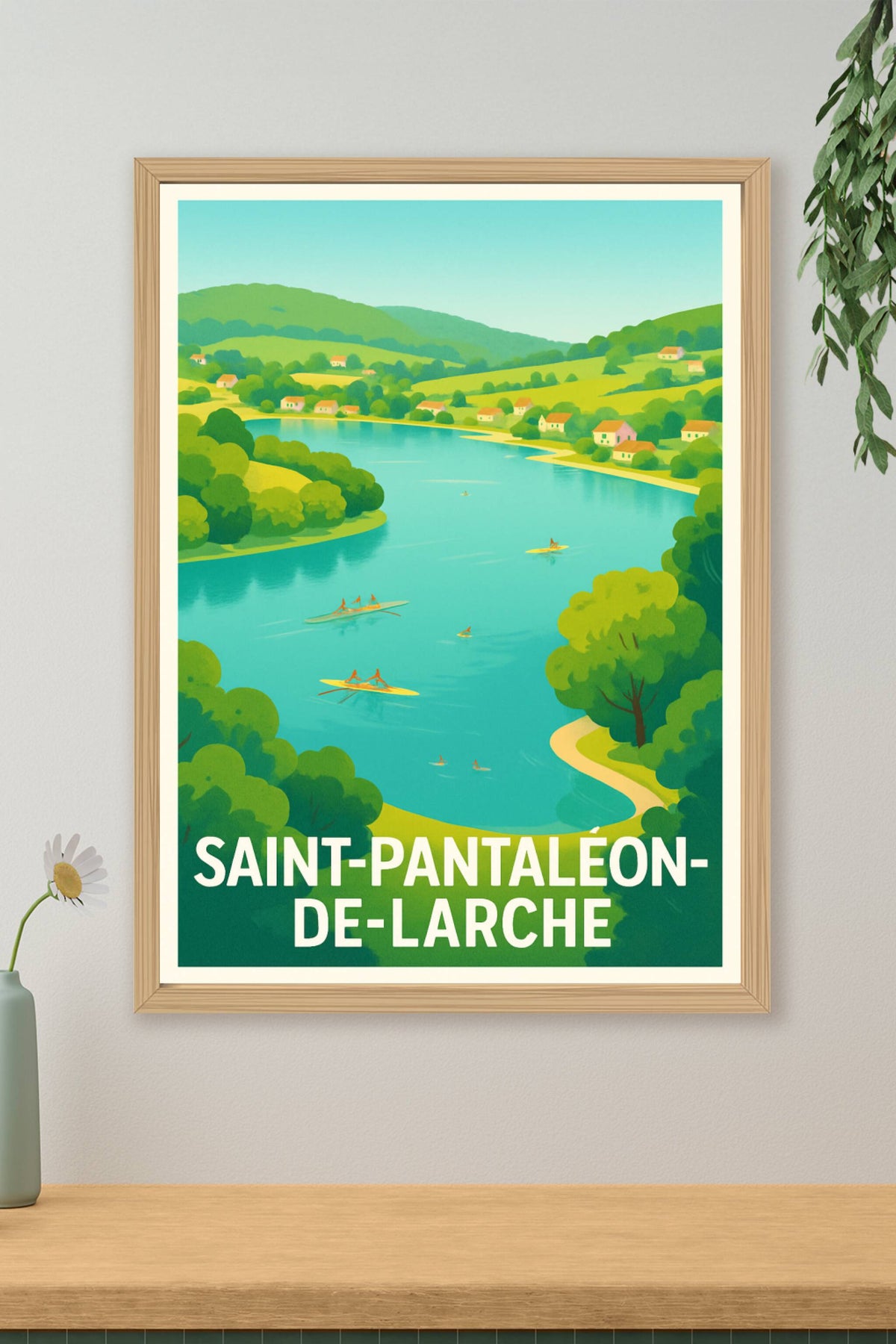 Affiche Saint-Pantaléon-de-Larche — Odyssée Nature et Aventure · poster d'art de Saint-Pantaléon-de-Larche