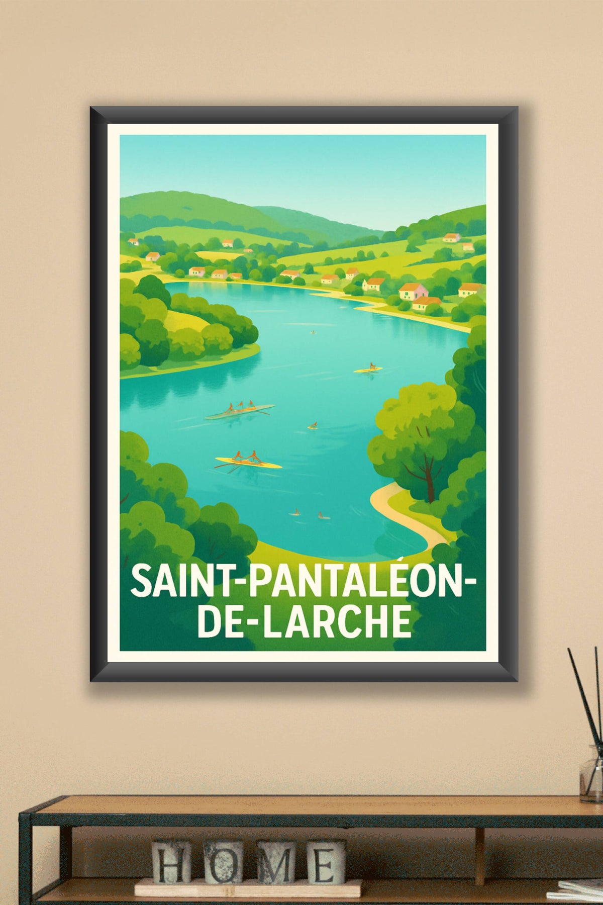 Affiche Saint-Pantaléon-de-Larche — Odyssée Nature et Aventure · poster d'art de Saint-Pantaléon-de-Larche