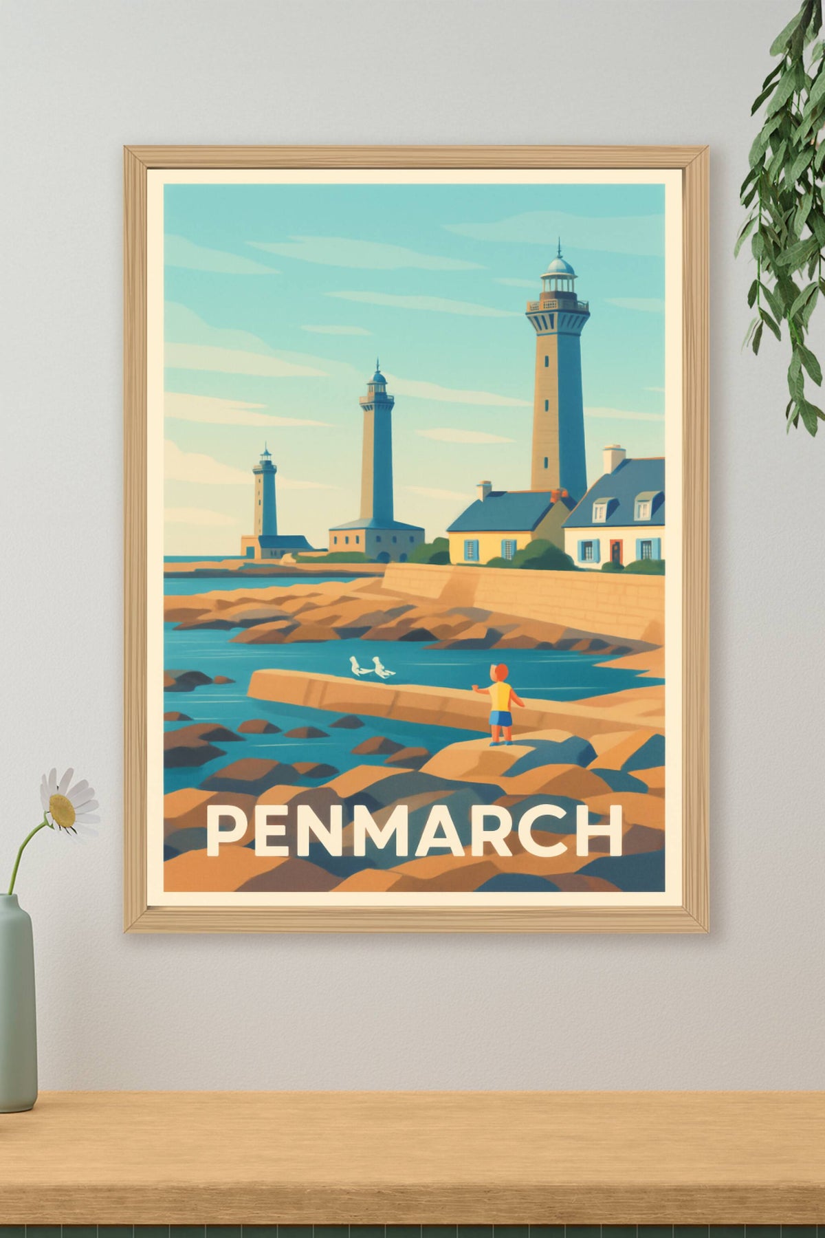 Affiche Penmarch — Charme côtier et phares emblématiques · poster d'art de Penmarch