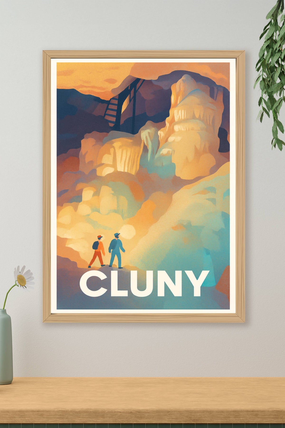 Affiche Cluny — Exploration et merveilles souterraines · poster d'art de Cluny