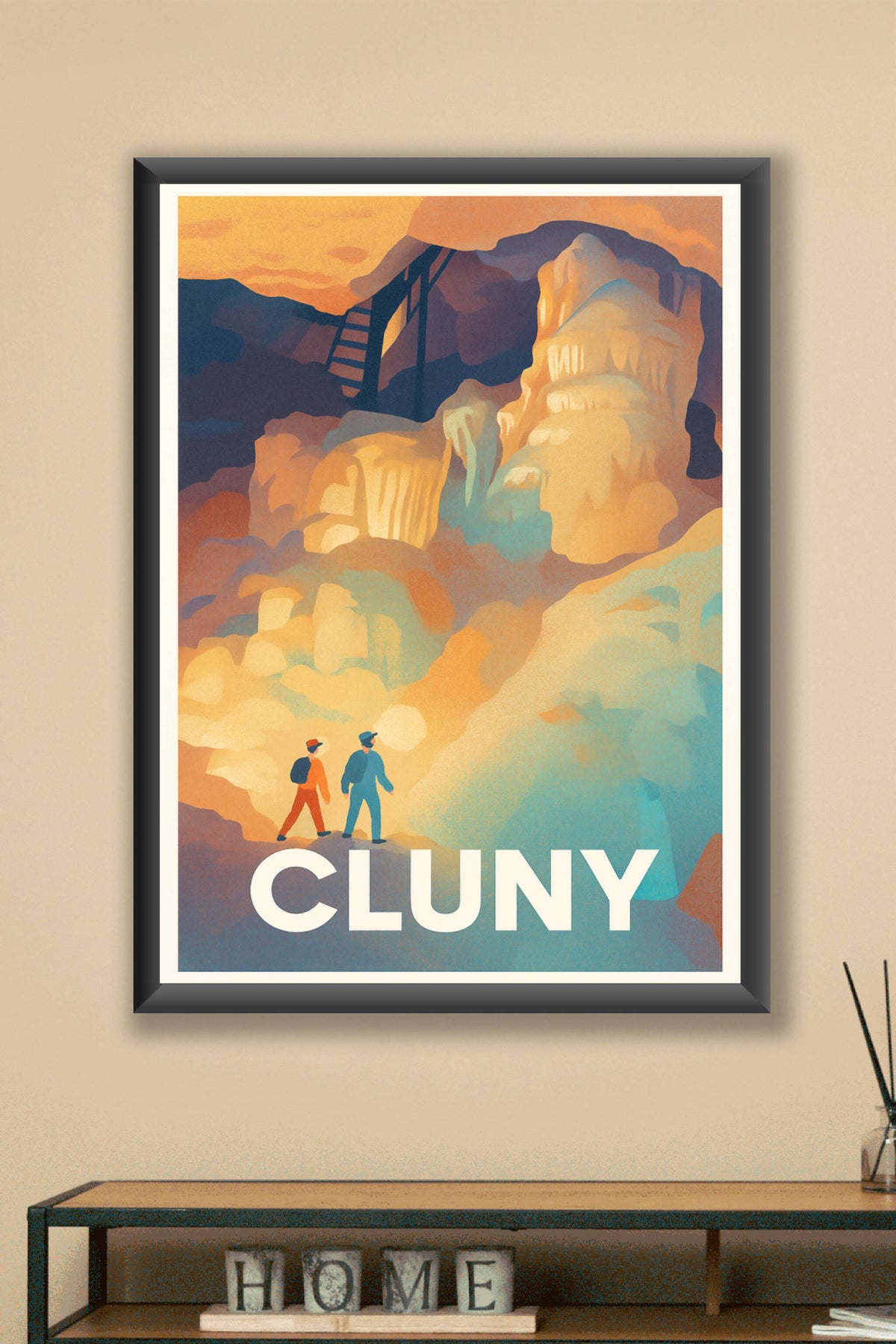Affiche Cluny — Exploration et merveilles souterraines · poster d'art de Cluny