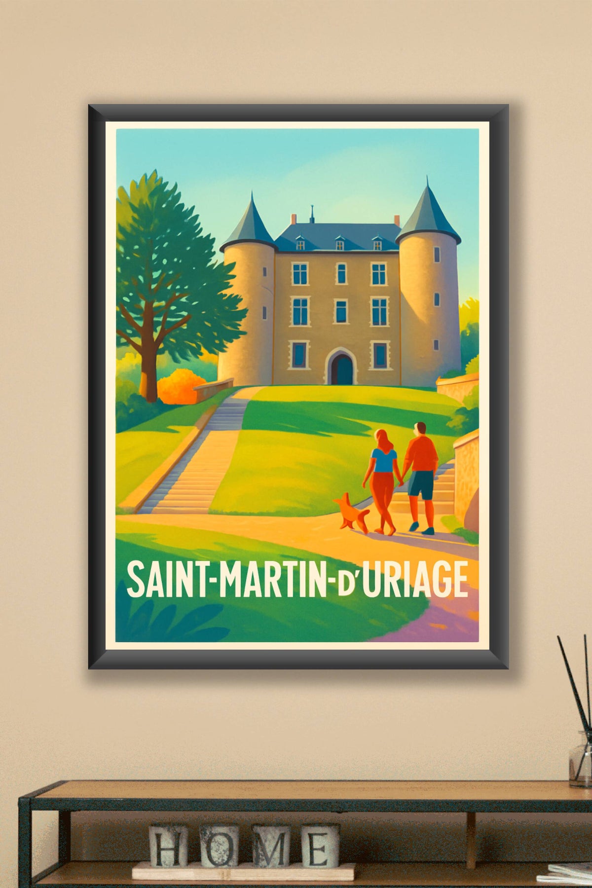Affiche Saint-Martin-d'Uriage — Une balade au pied du château · poster d'art de Saint-Martin-d'Uriage