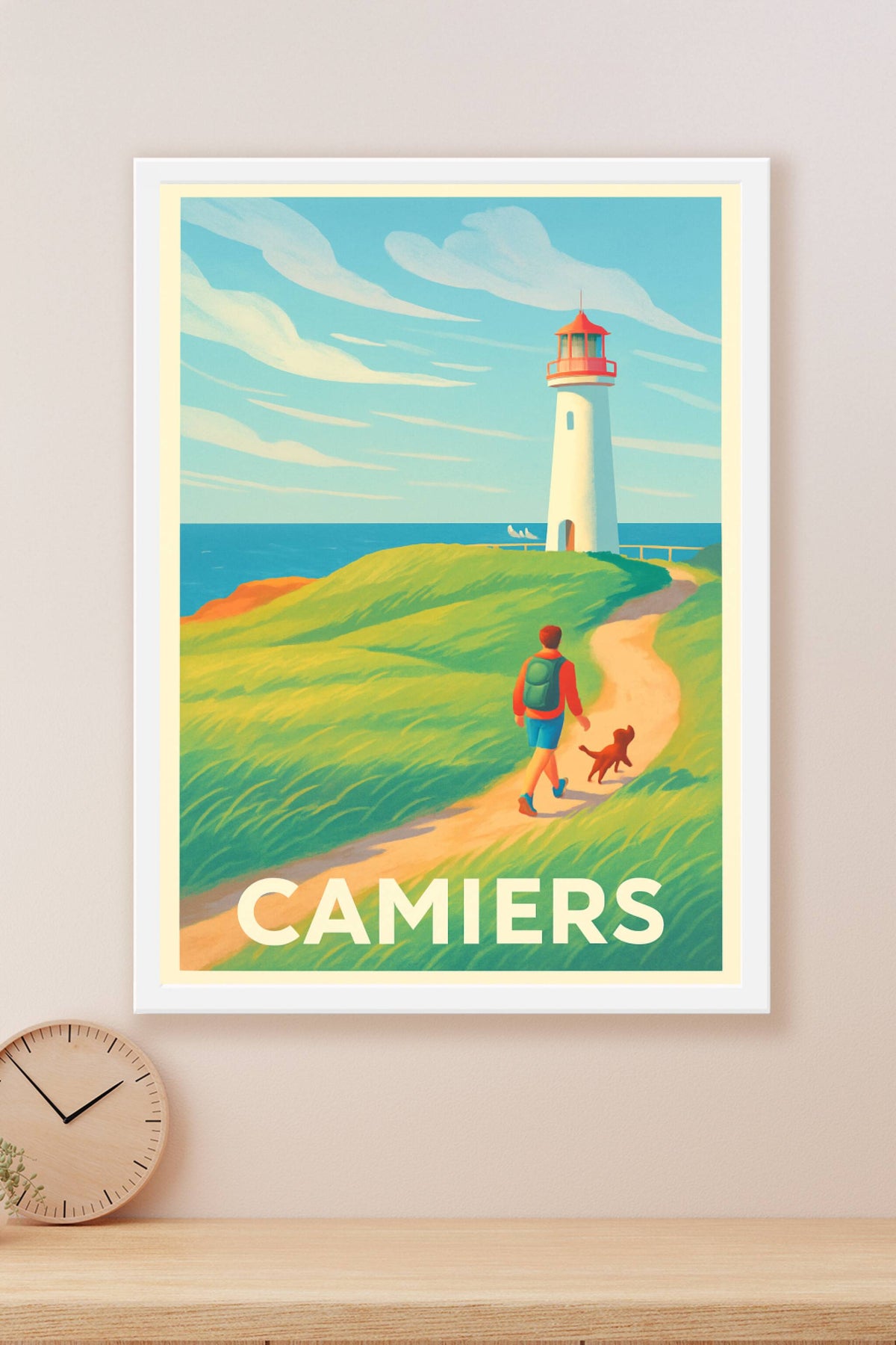 Affiche Camiers — Balade en bord de mer au phare · poster d'art de Camiers