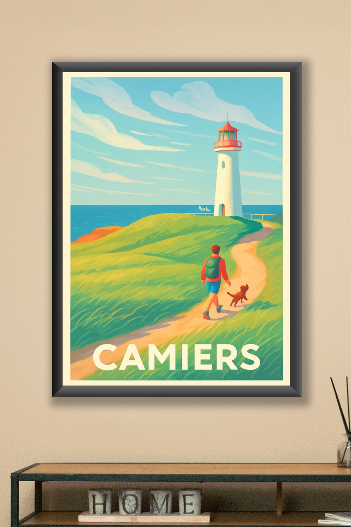 Affiche Camiers — Balade en bord de mer au phare · poster d'art de Camiers