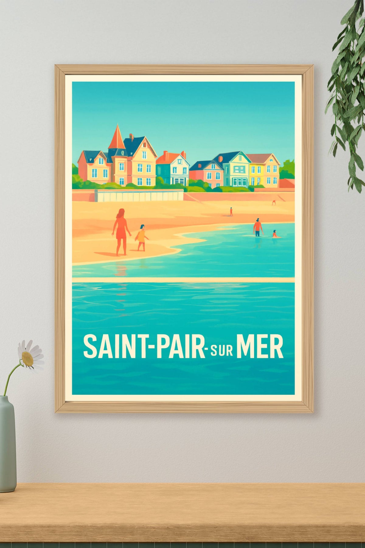 Affiche Saint-Pair-sur-Mer — Douceur balnéaire normande · poster d'art de Saint-Pair-sur-Mer