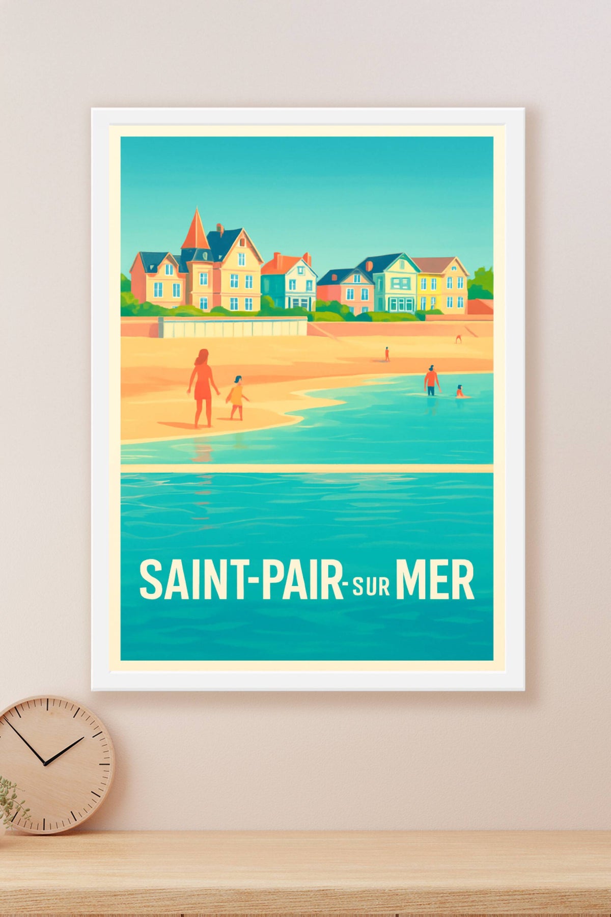 Affiche Saint-Pair-sur-Mer — Douceur balnéaire normande · poster d'art de Saint-Pair-sur-Mer