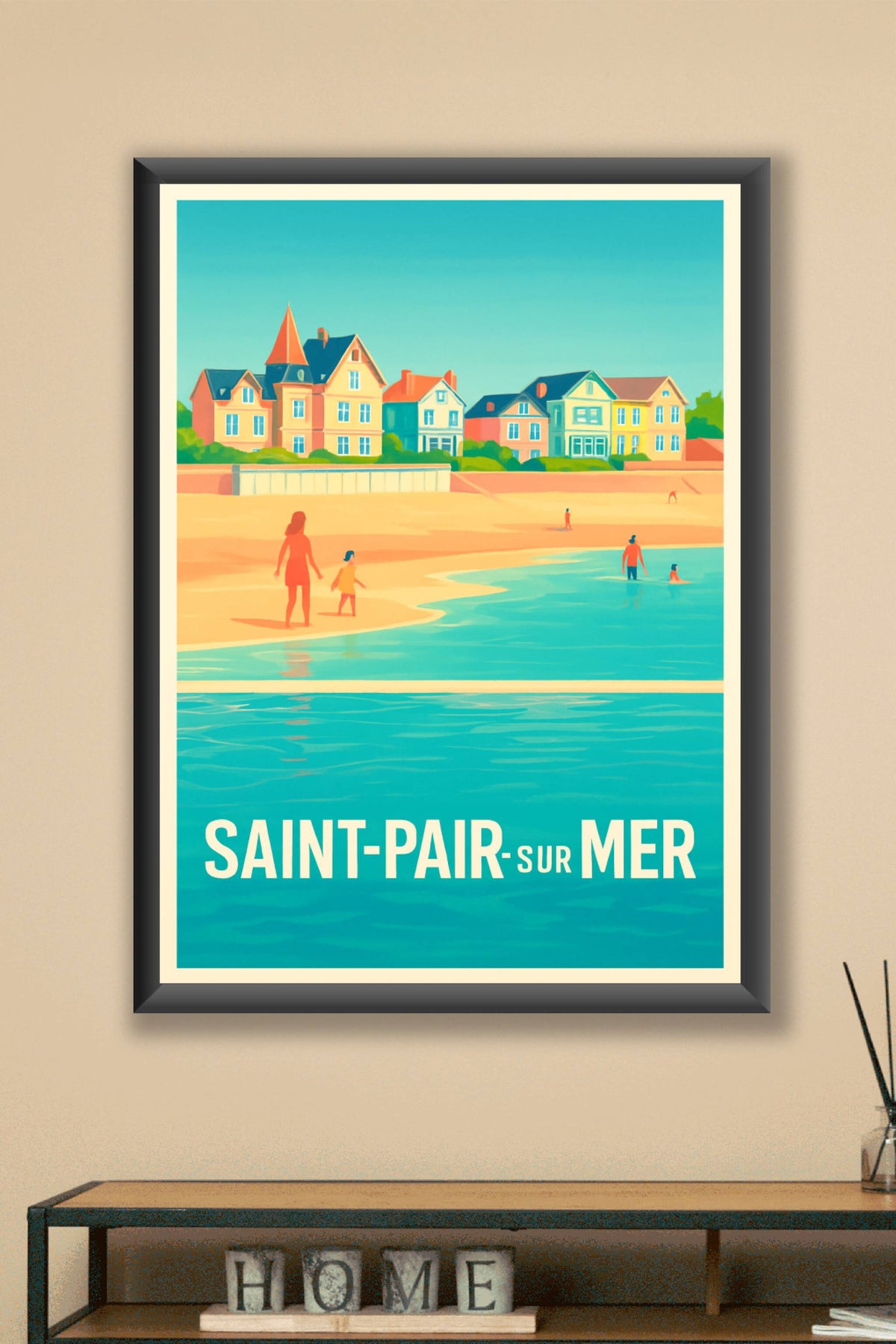 Affiche Saint-Pair-sur-Mer — Douceur balnéaire normande · poster d'art de Saint-Pair-sur-Mer