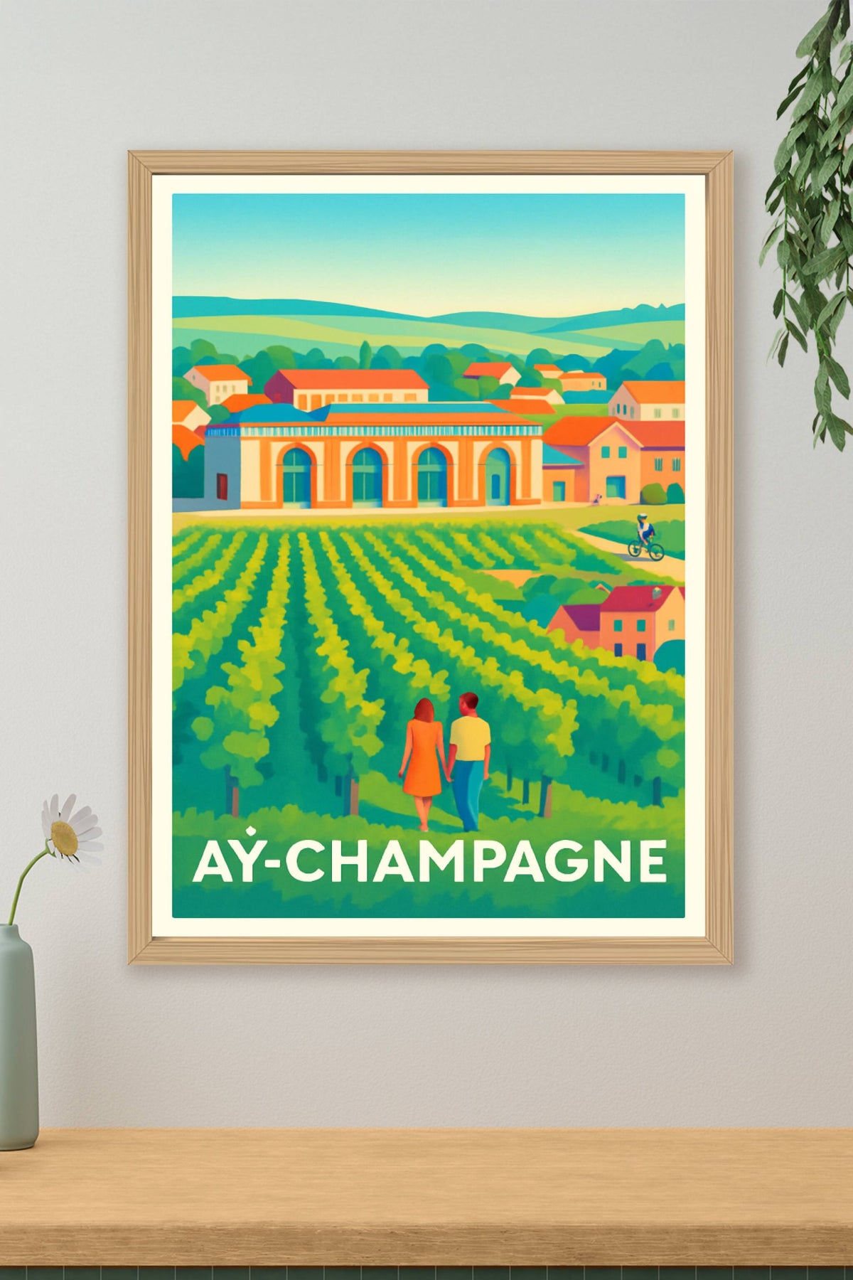 Affiche Ay-Champagne — Promenade au cœur des vignobles mythiques · poster d'art de Ay-Champagne
