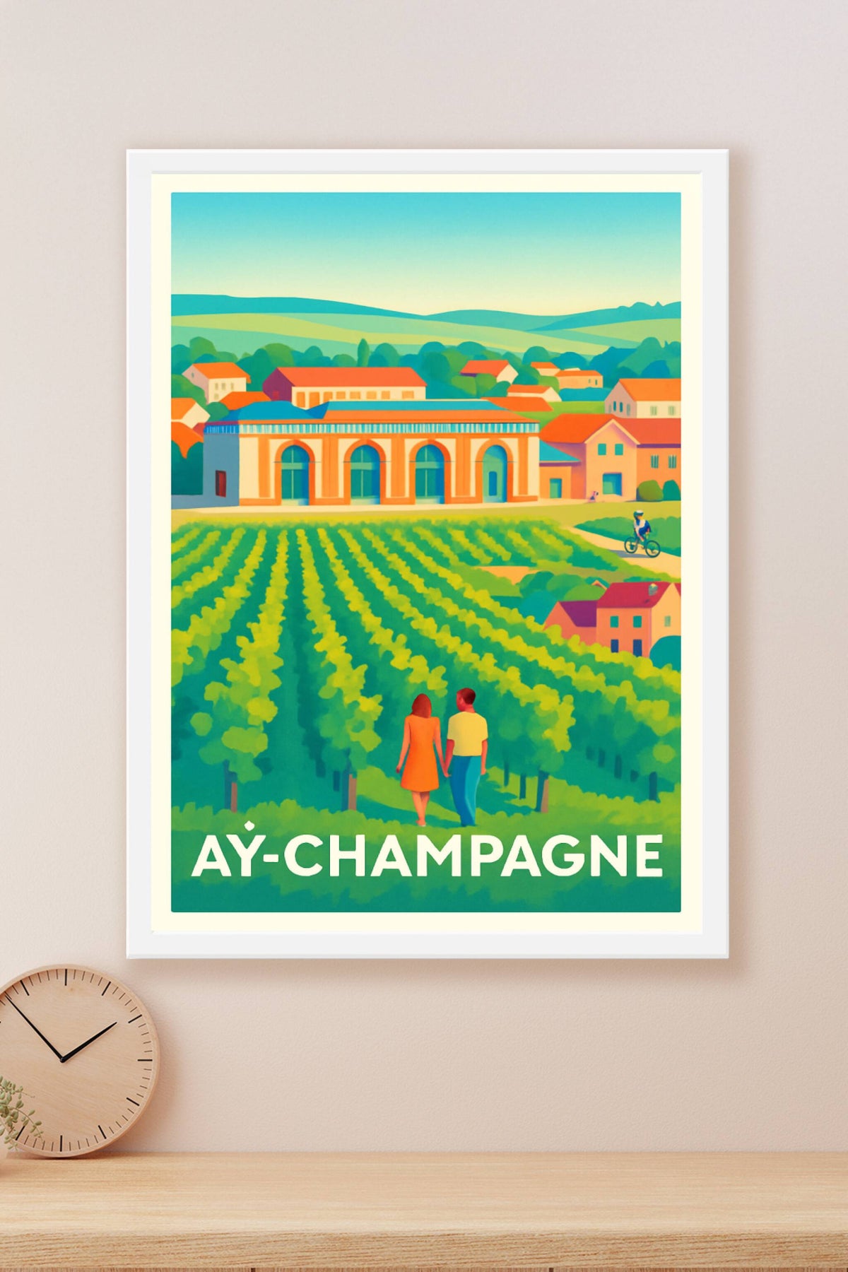 Affiche Ay-Champagne — Promenade au cœur des vignobles mythiques · poster d'art de Ay-Champagne