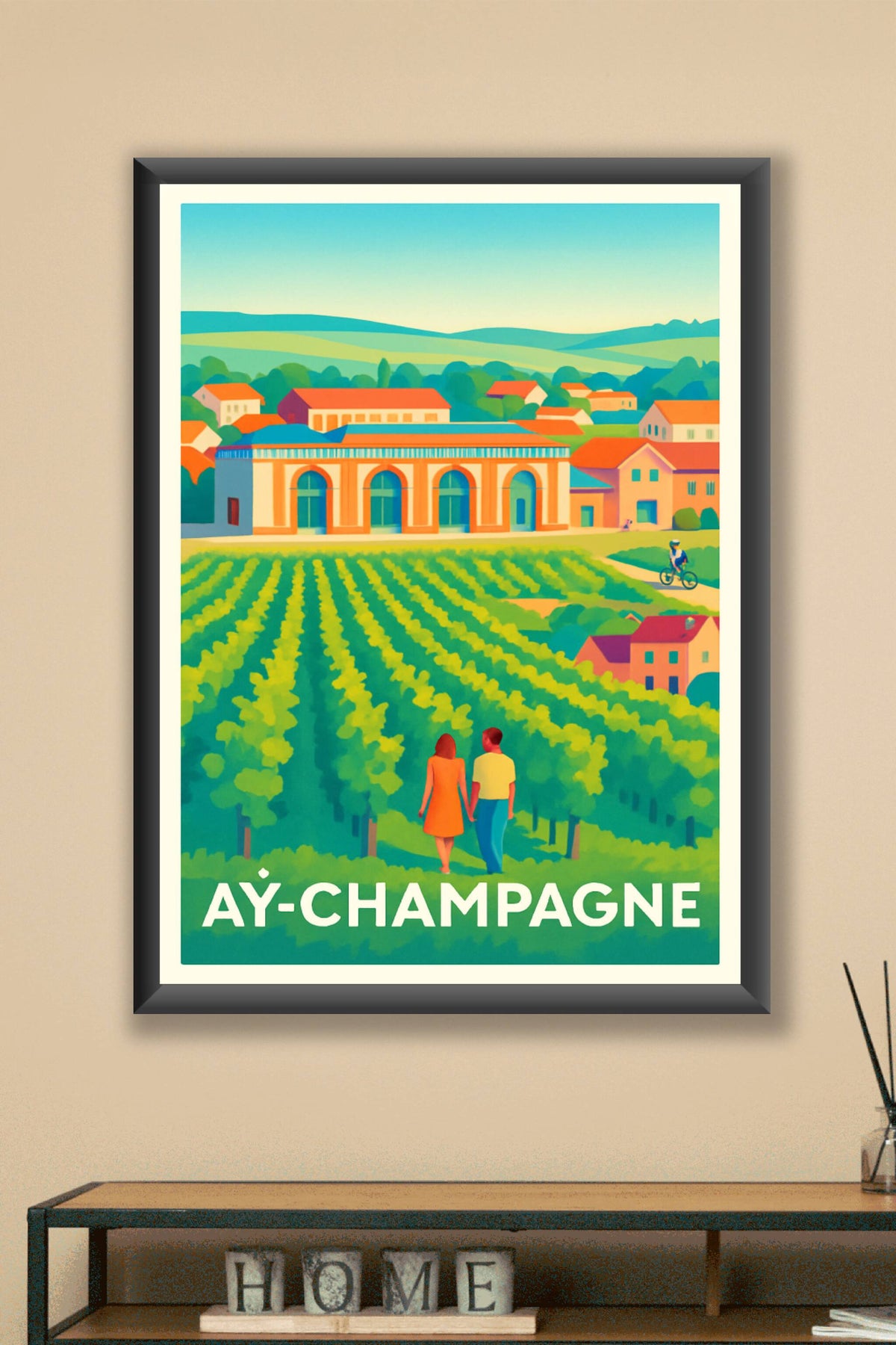 Affiche Ay-Champagne — Promenade au cœur des vignobles mythiques · poster d'art de Ay-Champagne