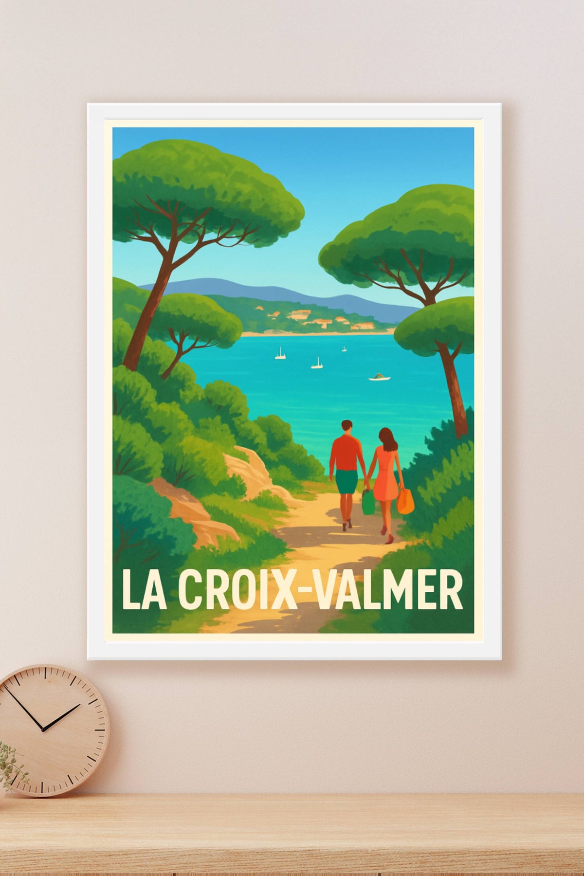 Affiche La Croix-Valmer — Escapade romantique en bord de mer · poster d'art de La Croix-Valmer