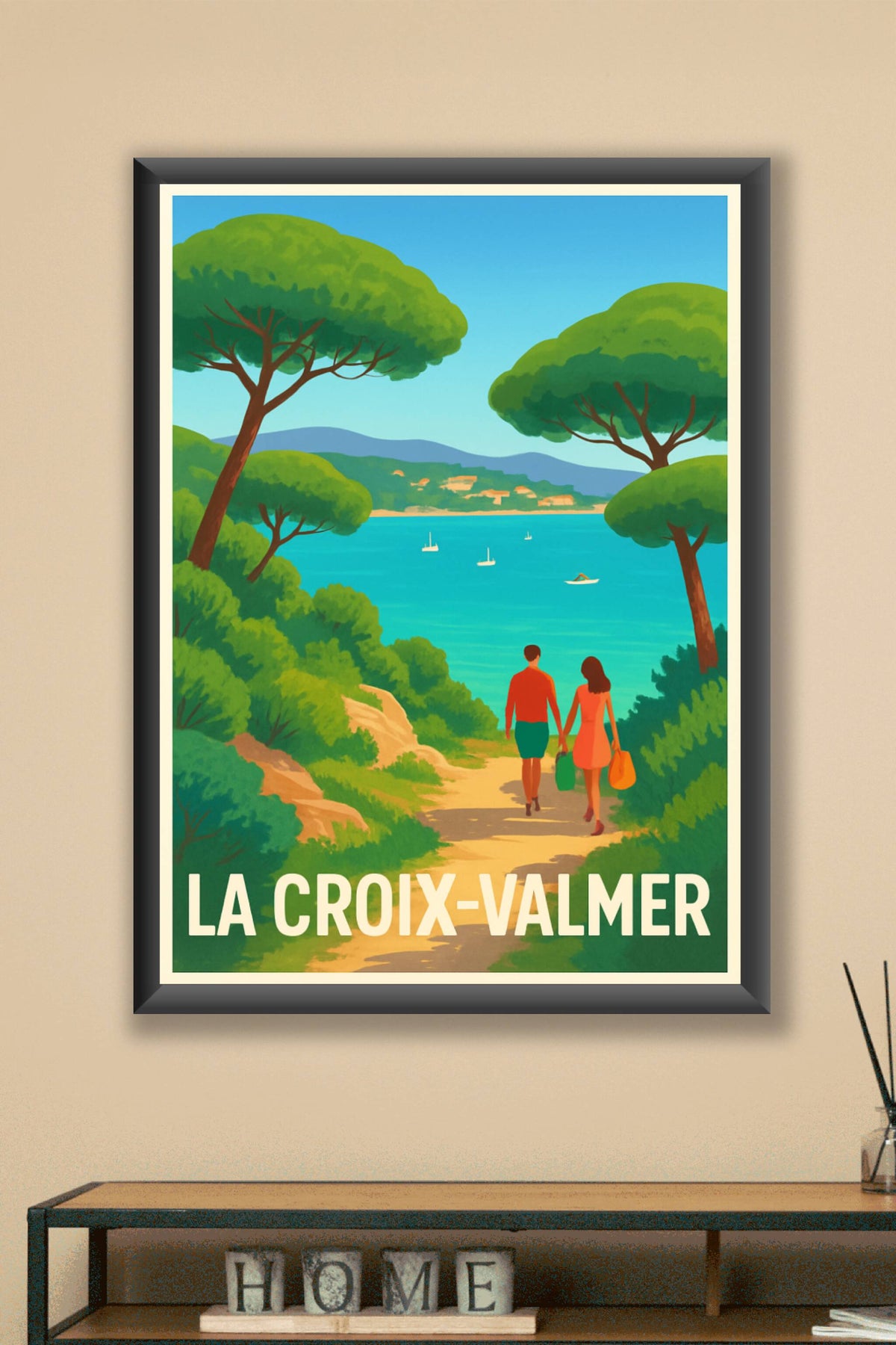 Affiche La Croix-Valmer — Escapade romantique en bord de mer · poster d'art de La Croix-Valmer