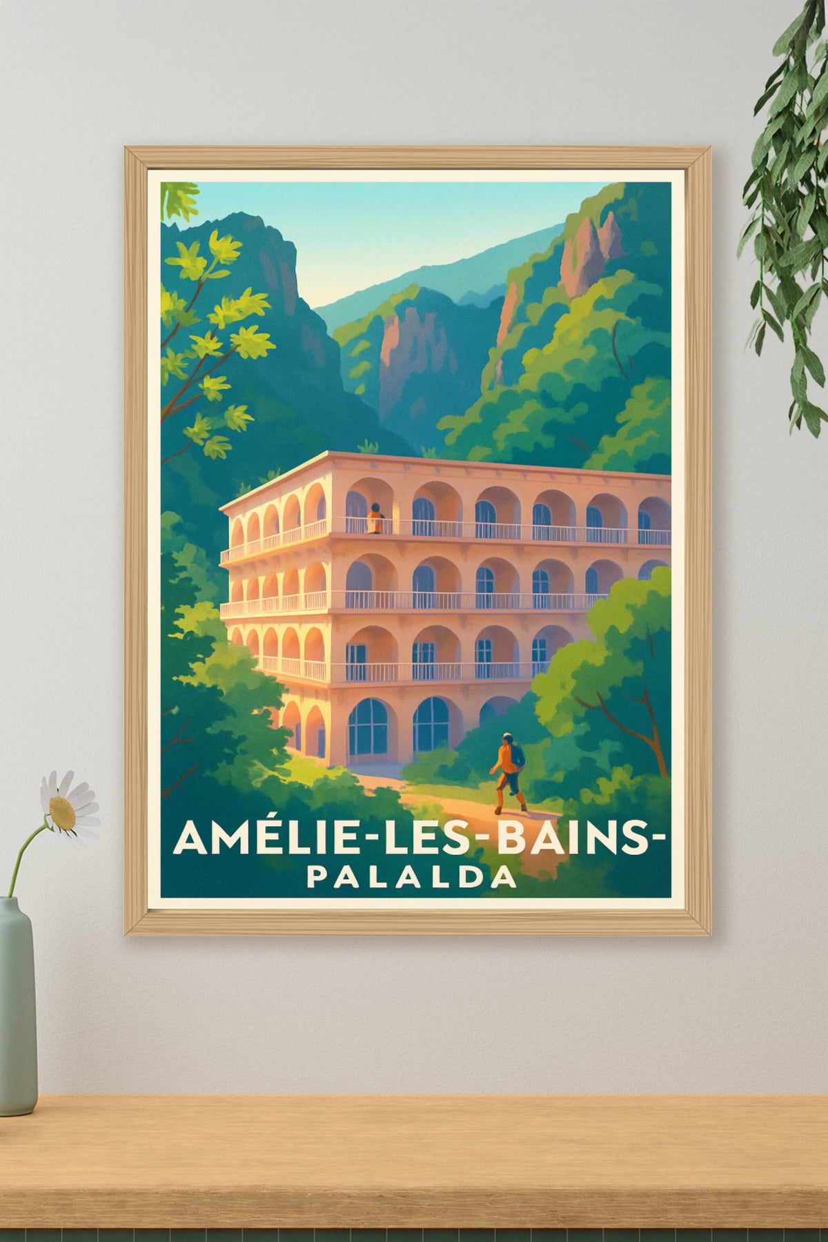 Affiche Amélie-les-Bains — Découvrez le charme de Palalda · poster d'art de Amélie-les-Bains