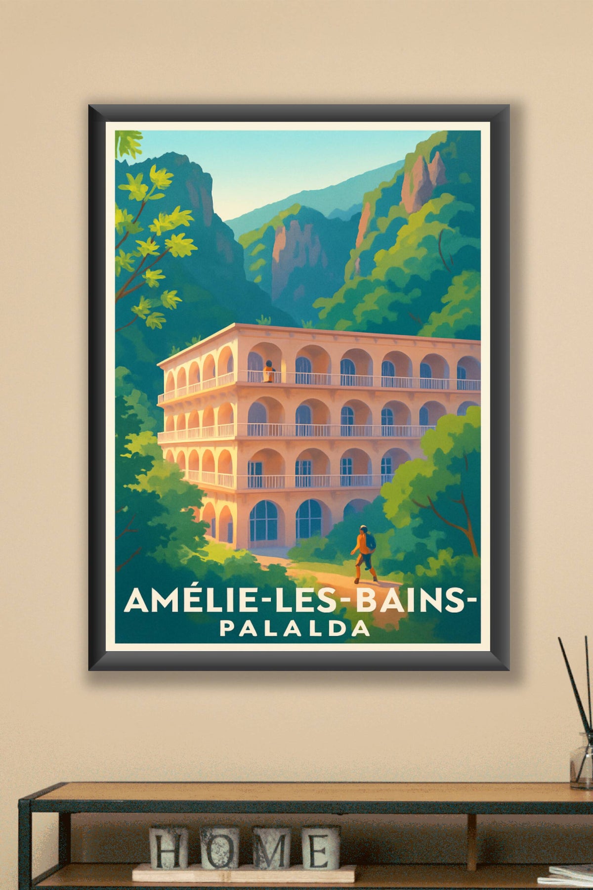 Affiche Amélie-les-Bains — Découvrez le charme de Palalda · poster d'art de Amélie-les-Bains