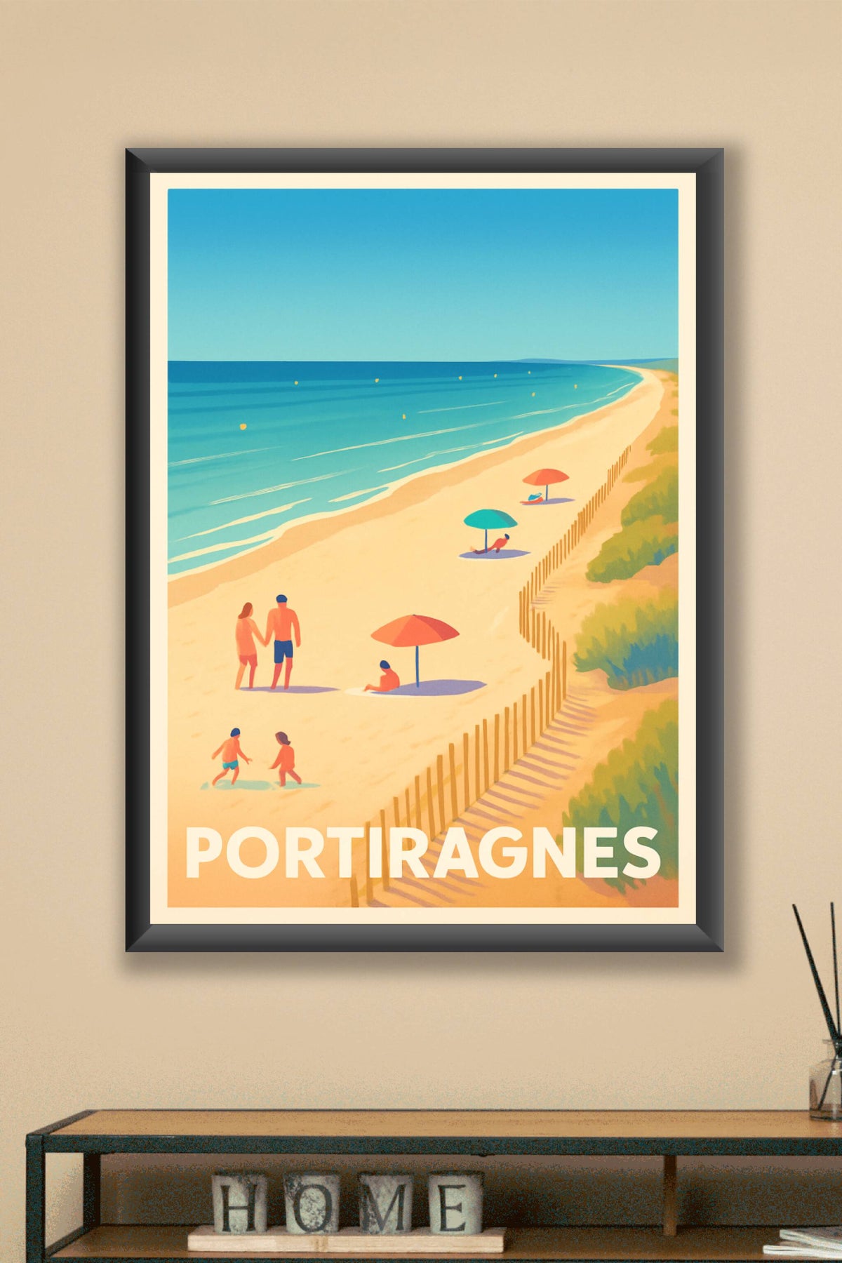 Affiche Portiragnes — Plages ensoleillées et douceur méditerranéenne · poster d'art de Portiragnes