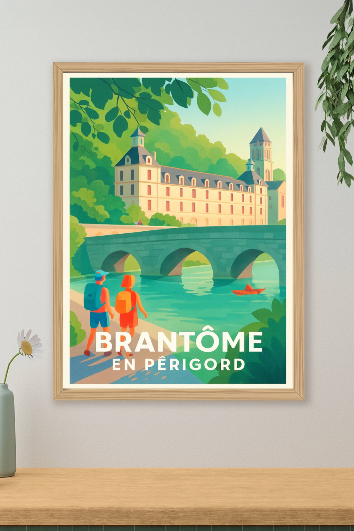 Affiche Brantôme — L'élégance au fil de l'eau en Périgord · poster d'art de Brantôme