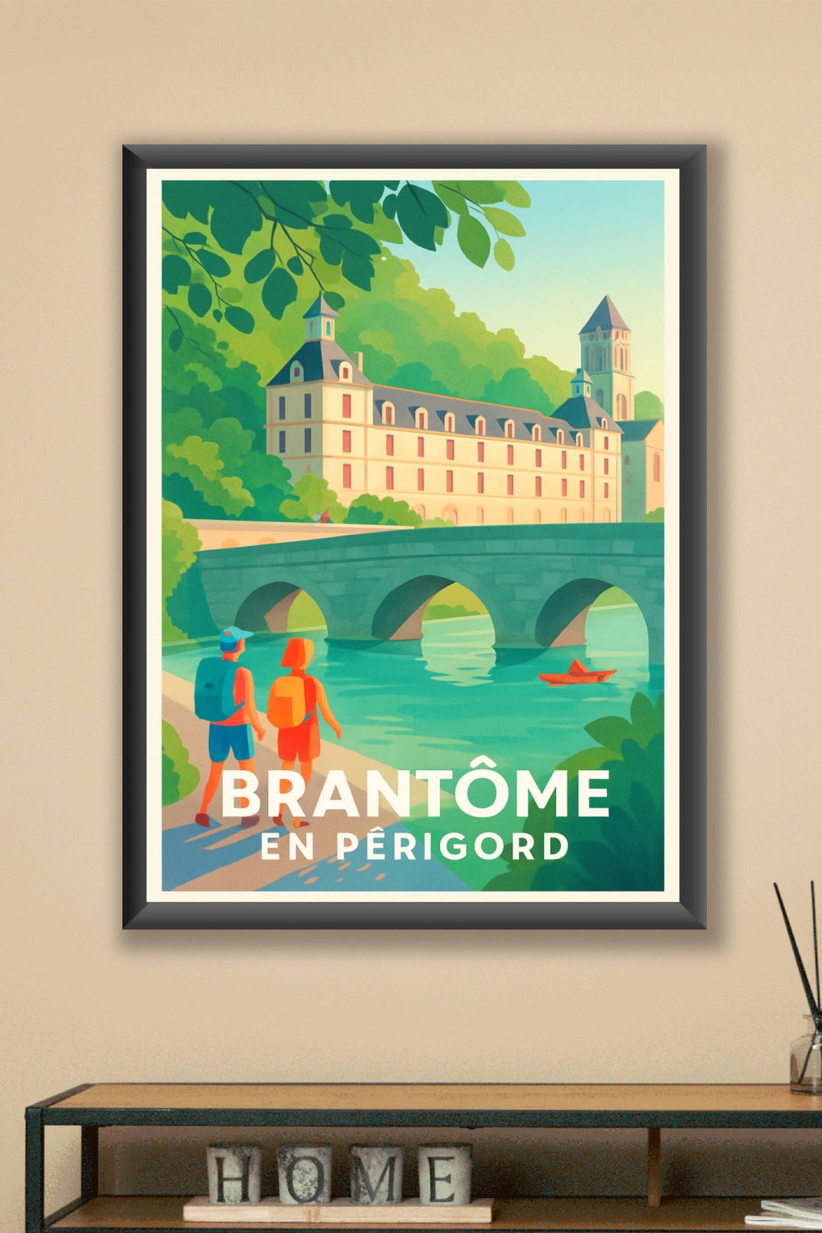 Affiche Brantôme — L'élégance au fil de l'eau en Périgord · poster d'art de Brantôme
