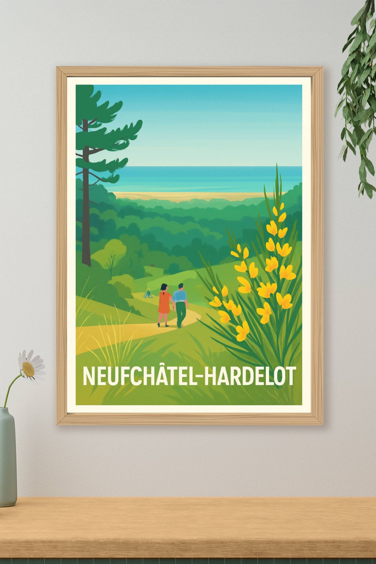 Affiche Neufchâtel-Hardelot — Escapade nature au bord de la mer · poster d'art de Neufchâtel-Hardelot