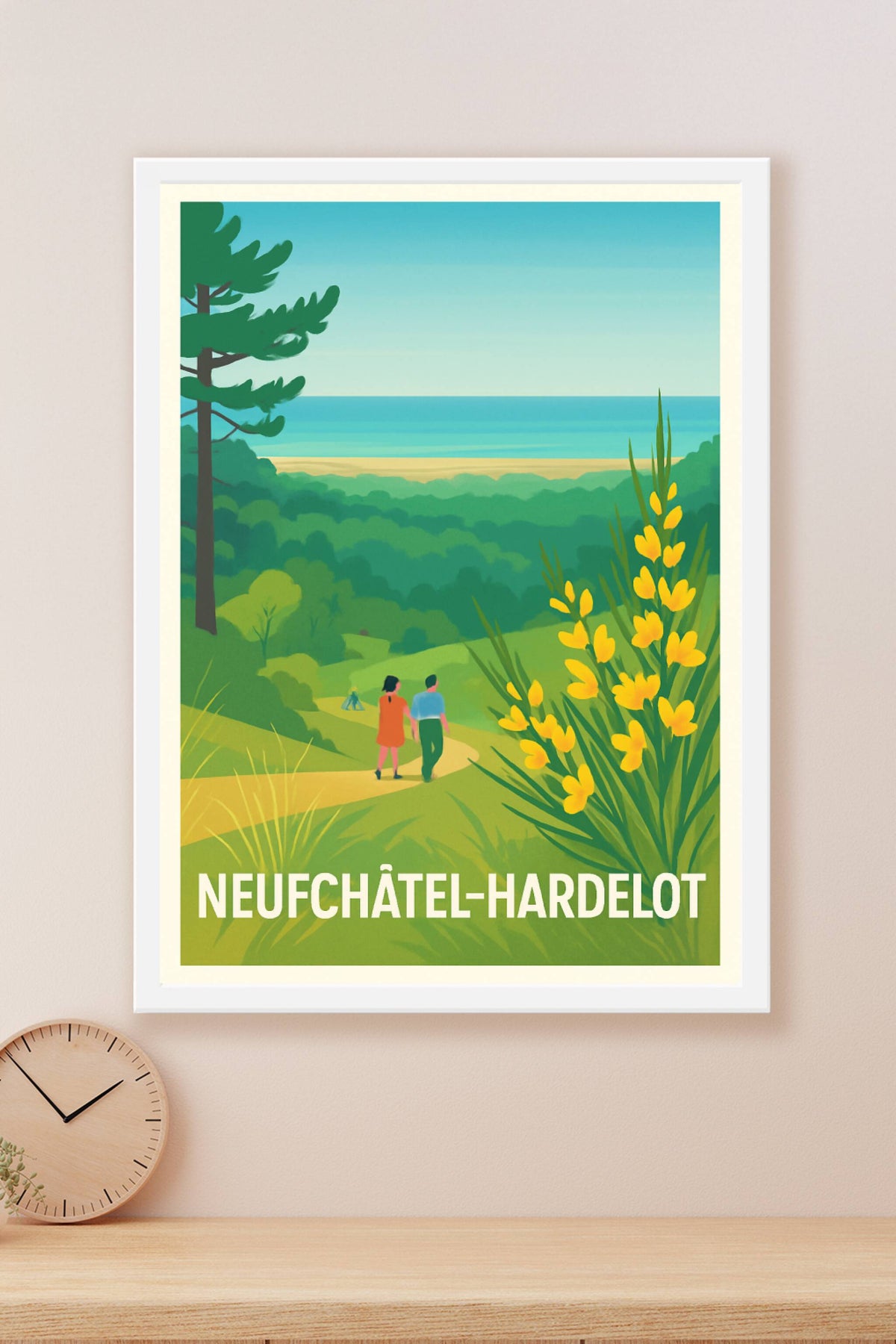 Affiche Neufchâtel-Hardelot — Escapade nature au bord de la mer · poster d'art de Neufchâtel-Hardelot