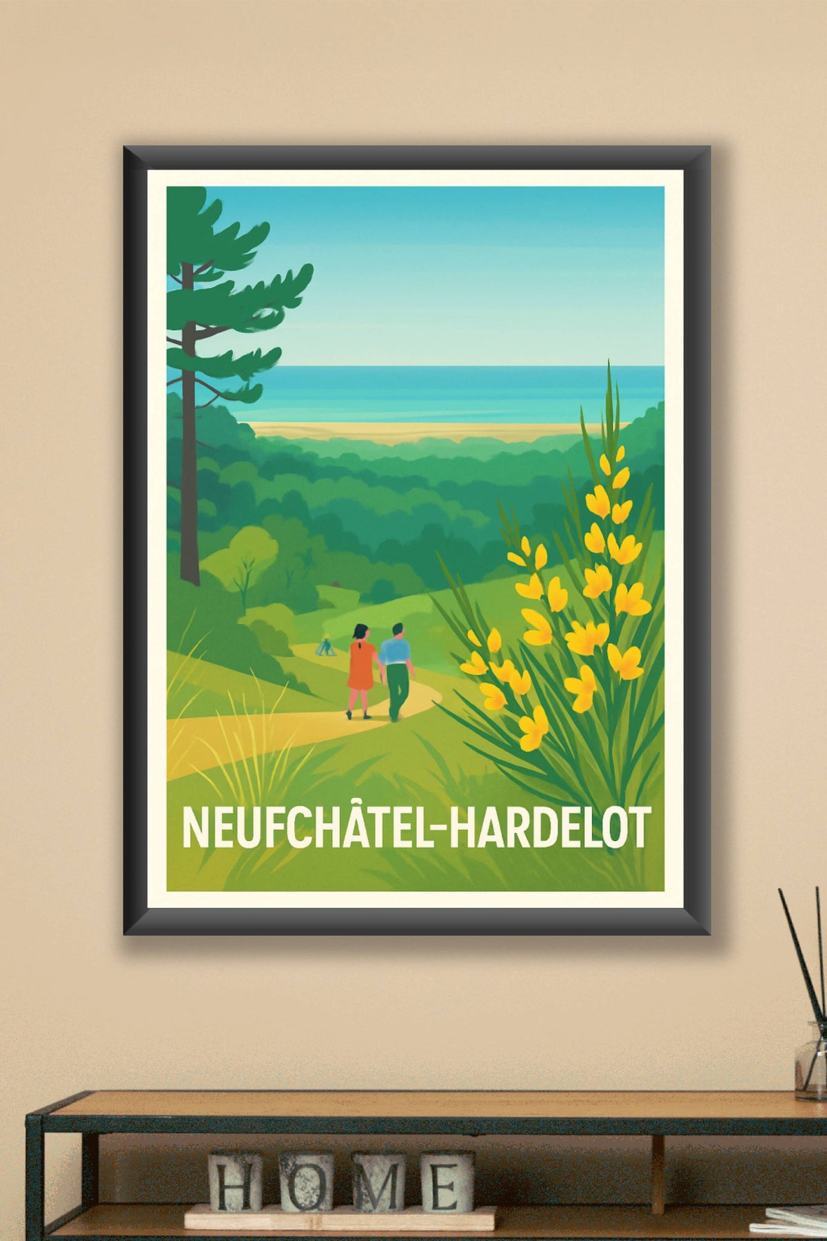 Affiche Neufchâtel-Hardelot — Escapade nature au bord de la mer · poster d'art de Neufchâtel-Hardelot