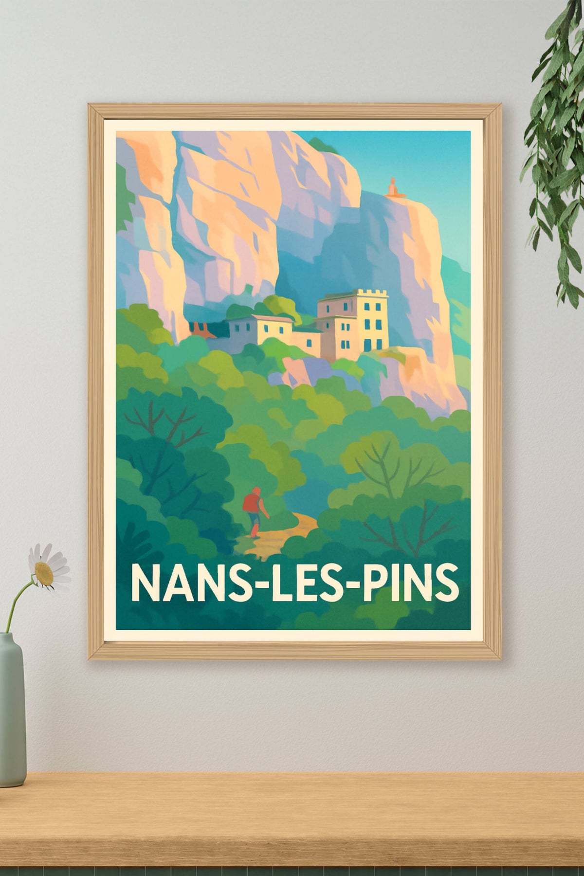 Affiche Nans-les-Pins — Évasion nature et falaises majestueuses · poster d'art de Nans-les-Pins