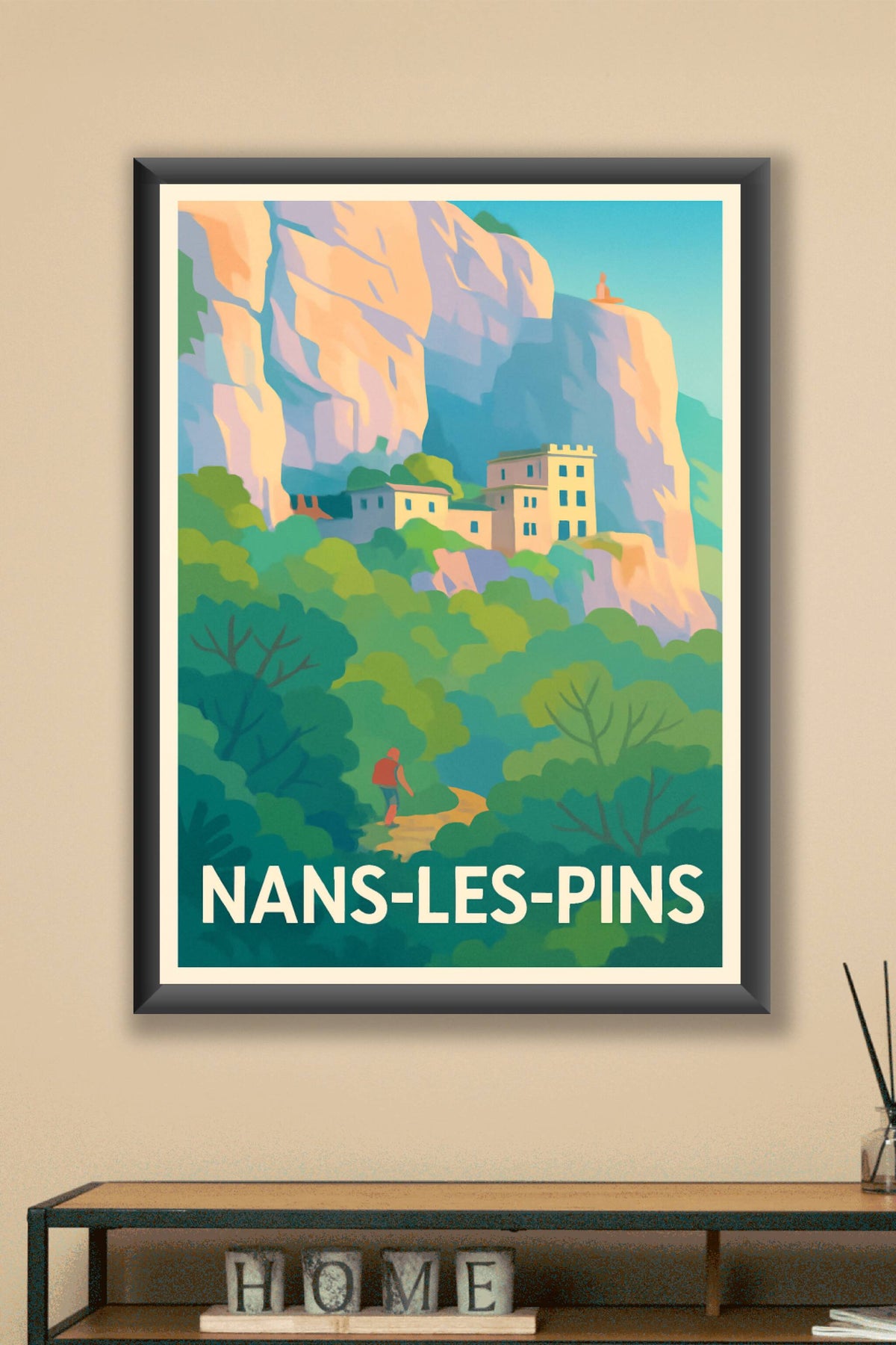Affiche Nans-les-Pins — Évasion nature et falaises majestueuses · poster d'art de Nans-les-Pins