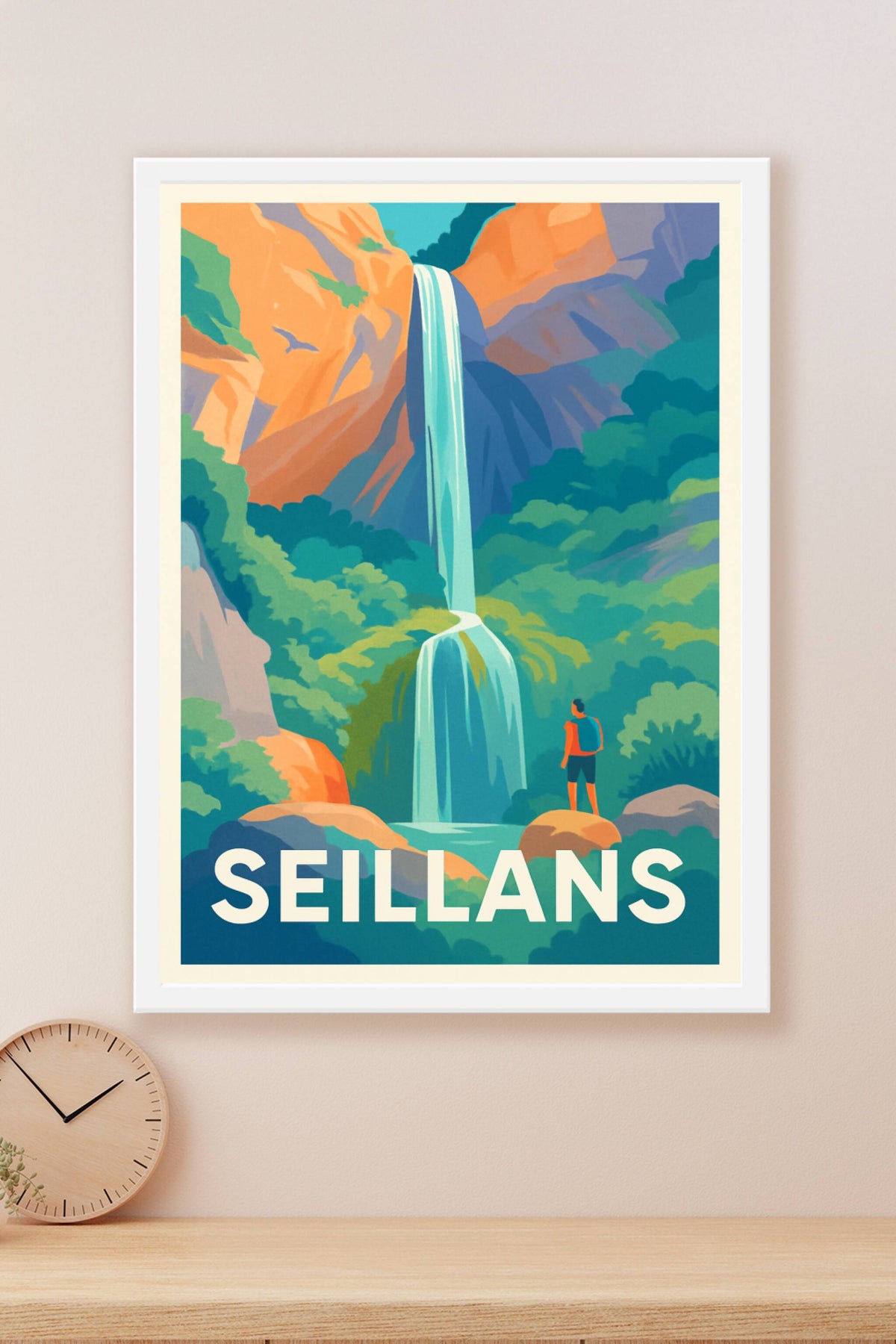 Affiche Seillans — L'émerveillement de la cascade naturelle · poster d'art de Seillans