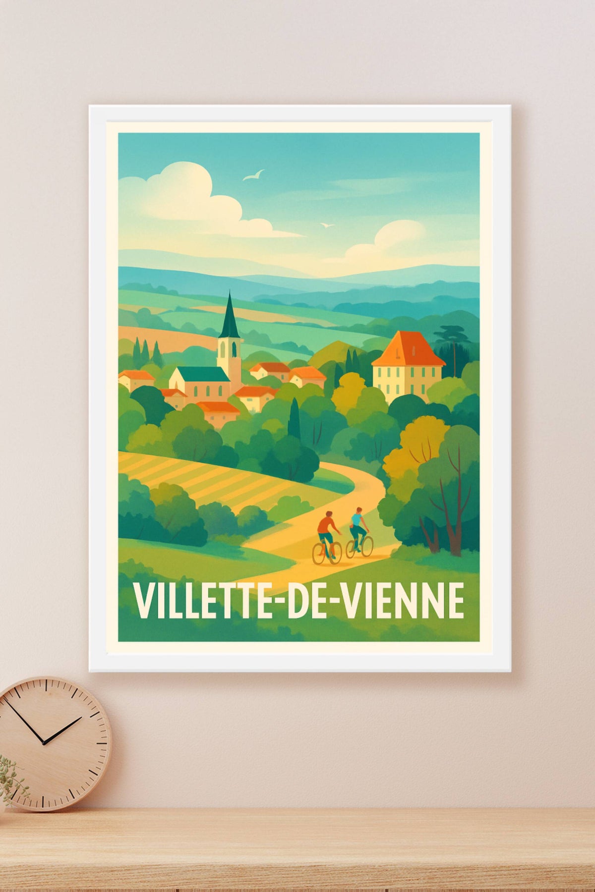 Affiche Villette-de-Vienne — Randonnée et douceur de vivre à la campagne · poster d'art de Villette-de-Vienne