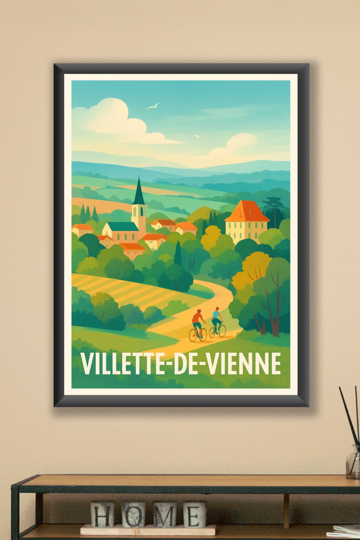 Affiche Villette-de-Vienne — Randonnée et douceur de vivre à la campagne · poster d'art de Villette-de-Vienne