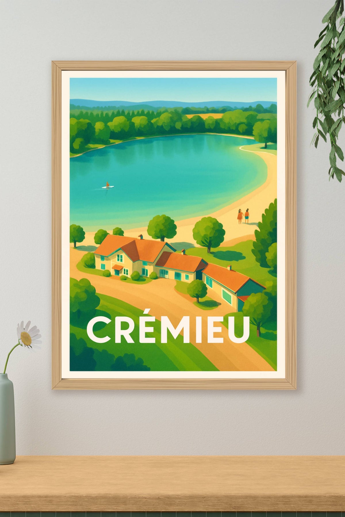Affiche Crémieu — Évasion au bord de l'eau paisible · poster d'art de Crémieu