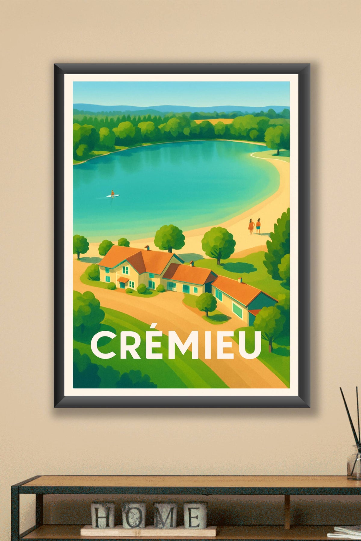 Affiche Crémieu — Évasion au bord de l'eau paisible · poster d'art de Crémieu
