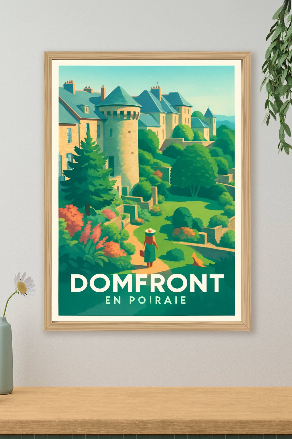 Affiche Domfront — Charme historique et nature verdoyante · poster d'art de Domfront
