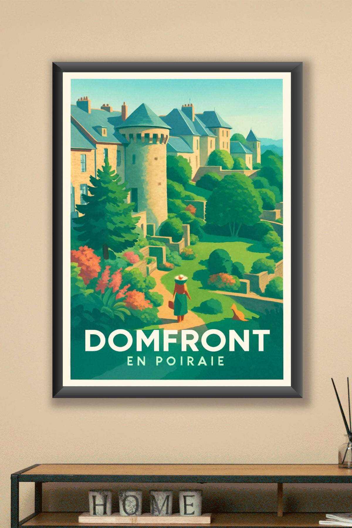 Affiche Domfront — Charme historique et nature verdoyante · poster d'art de Domfront