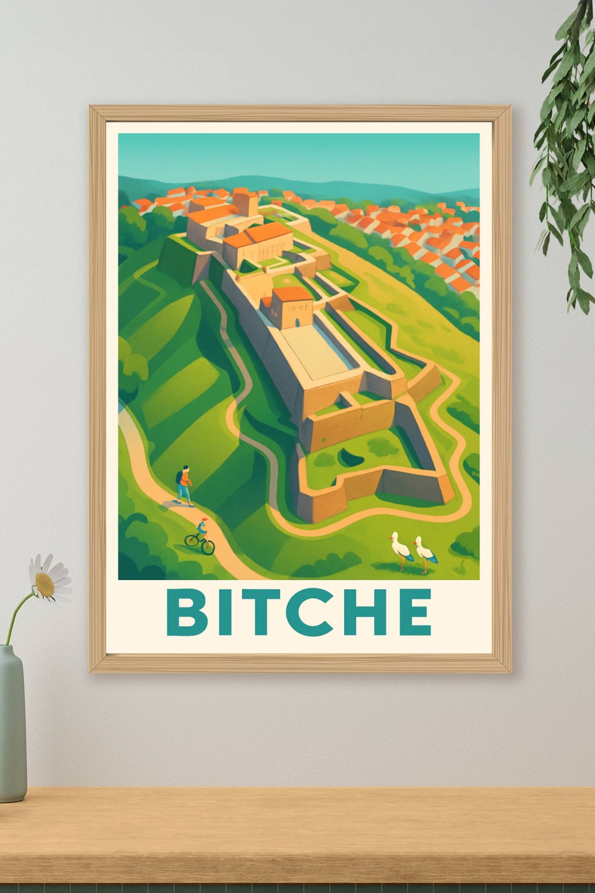 Affiche Bitche — Forteresse et nature à l'horizon · poster d'art de Bitche