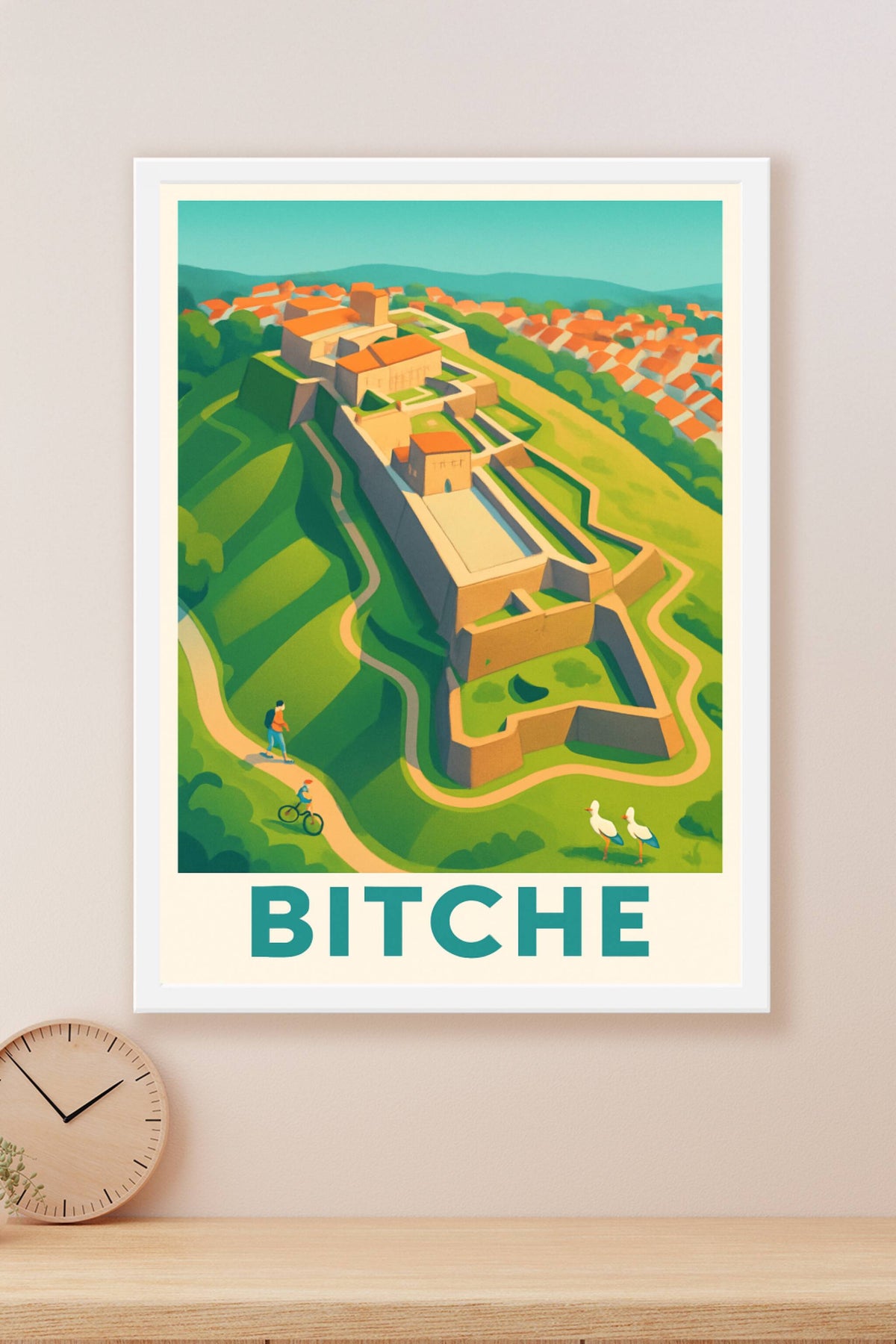 Affiche Bitche — Forteresse et nature à l'horizon · poster d'art de Bitche