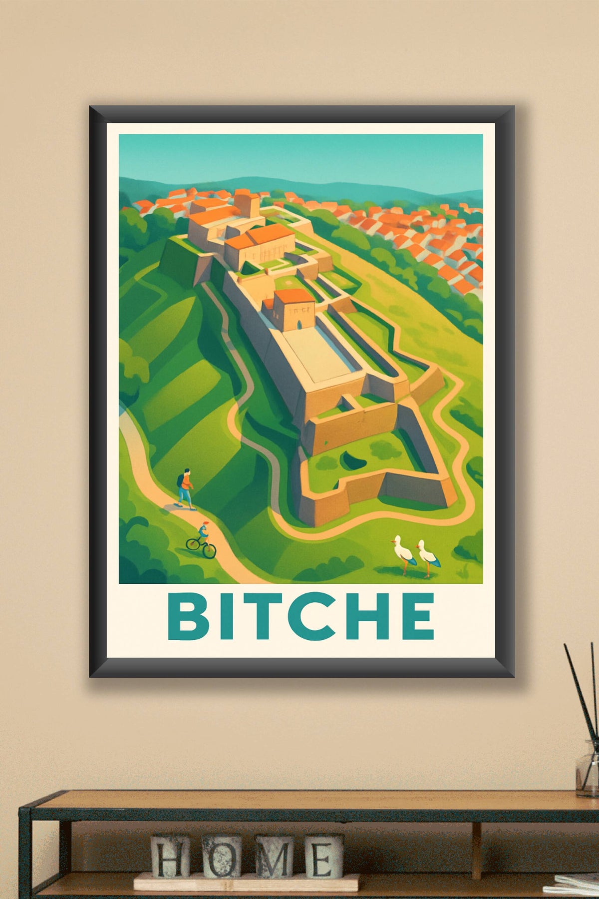 Affiche Bitche — Forteresse et nature à l'horizon · poster d'art de Bitche