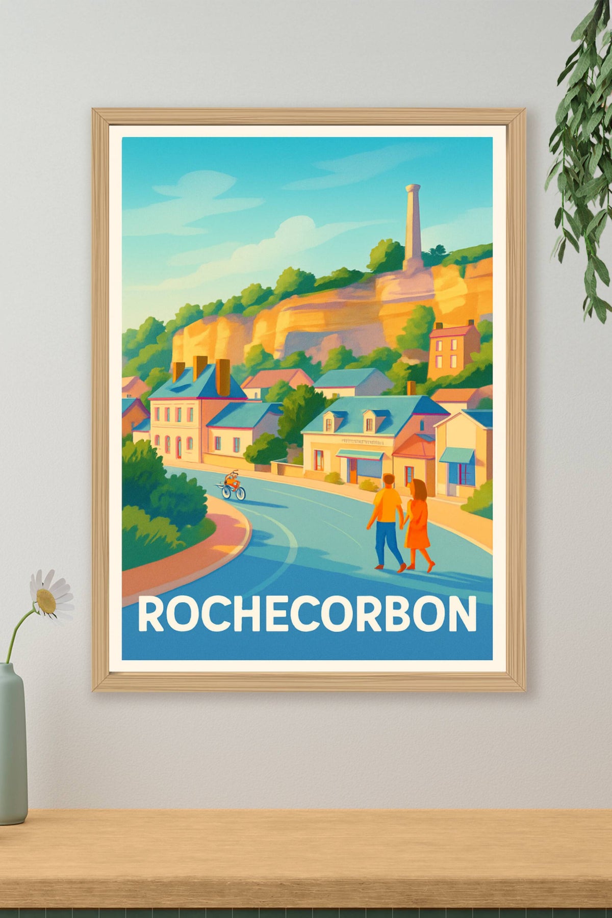 Affiche Rochecorbon — Charme bucolique sur les bords de Loire · poster d'art de Rochecorbon