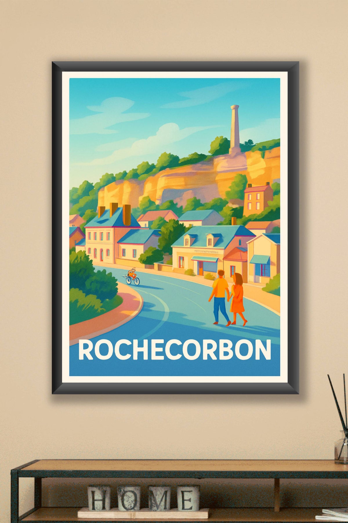 Affiche Rochecorbon — Charme bucolique sur les bords de Loire · poster d'art de Rochecorbon