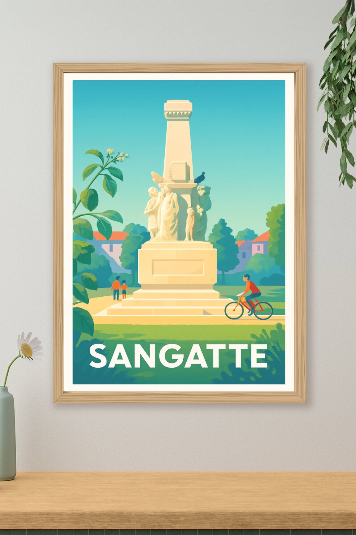 Affiche Sangatte — Tranquillité et patrimoine au cœur de la ville · poster d'art de Sangatte