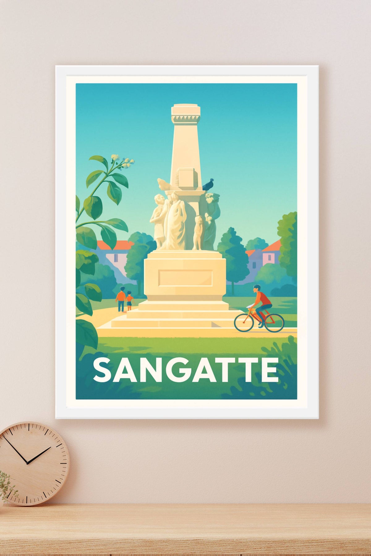 Affiche Sangatte — Tranquillité et patrimoine au cœur de la ville · poster d'art de Sangatte