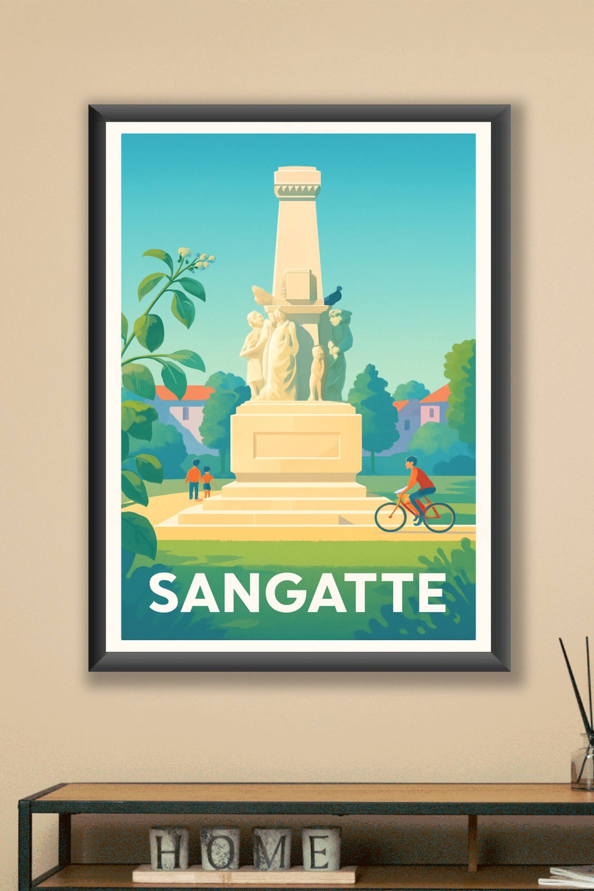 Affiche Sangatte — Tranquillité et patrimoine au cœur de la ville · poster d'art de Sangatte