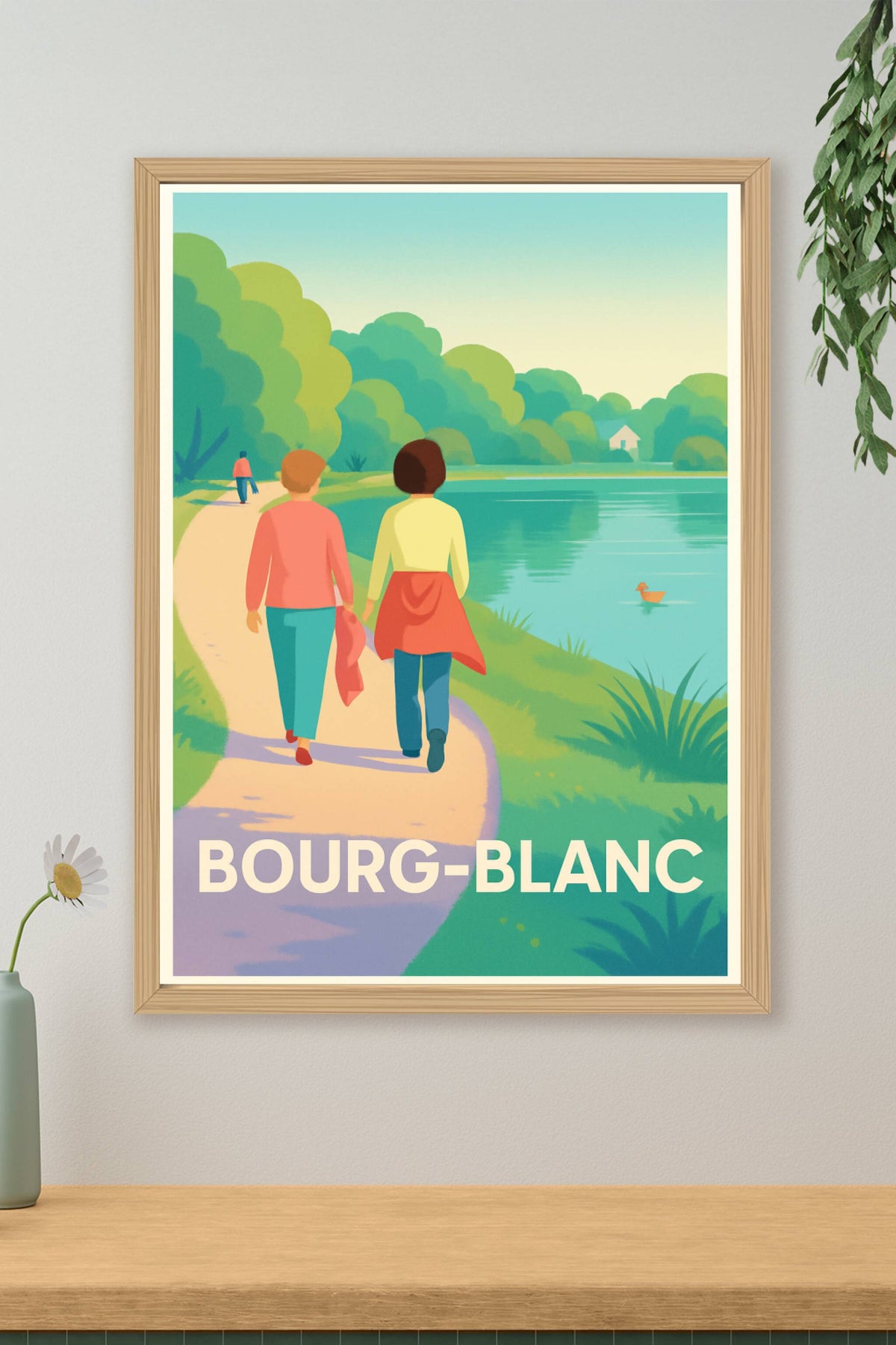 Affiche Bourg-Blanc — Balade au bord de l'eau · poster d'art de Bourg-Blanc