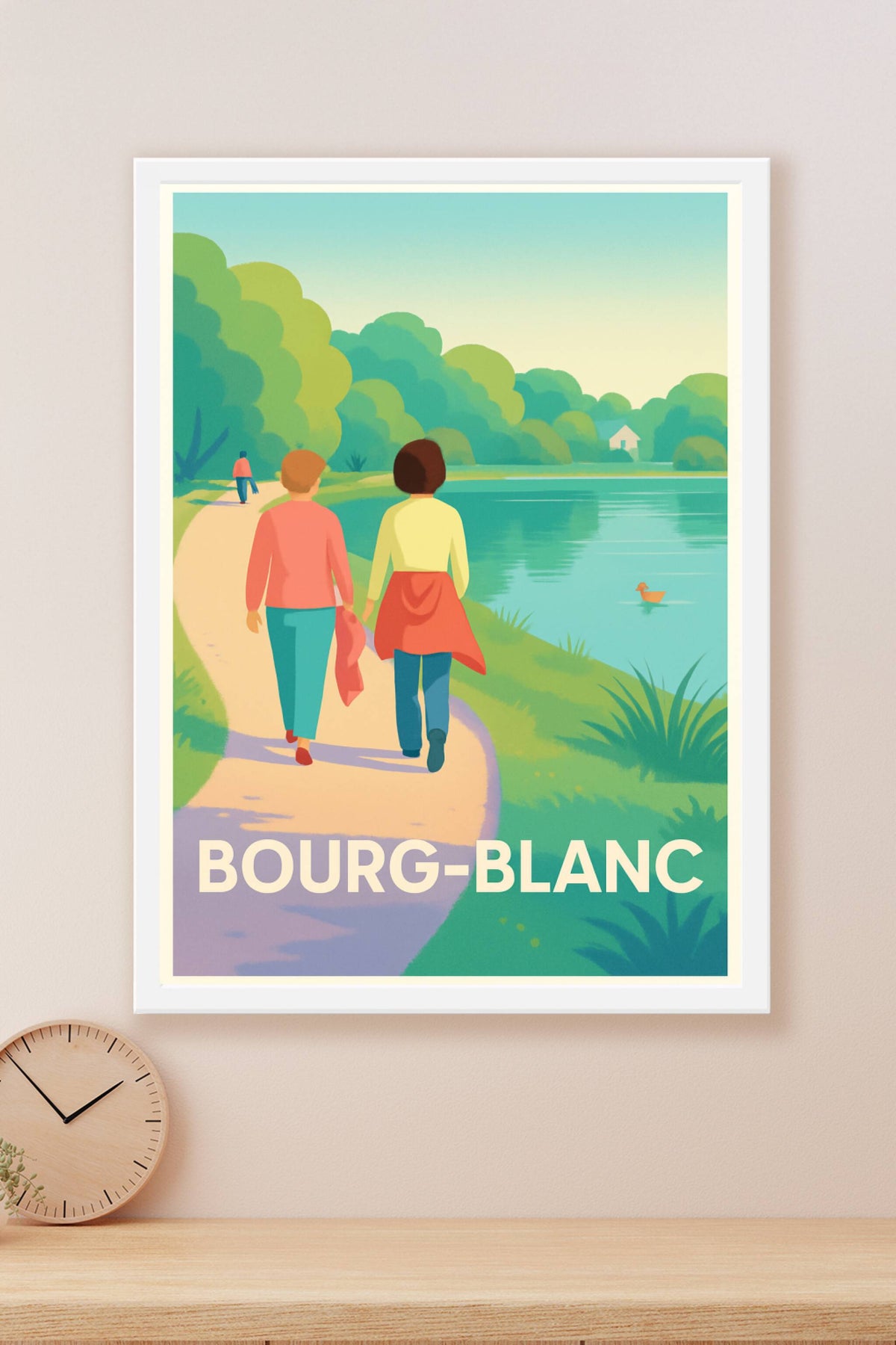 Affiche Bourg-Blanc — Balade au bord de l'eau · poster d'art de Bourg-Blanc
