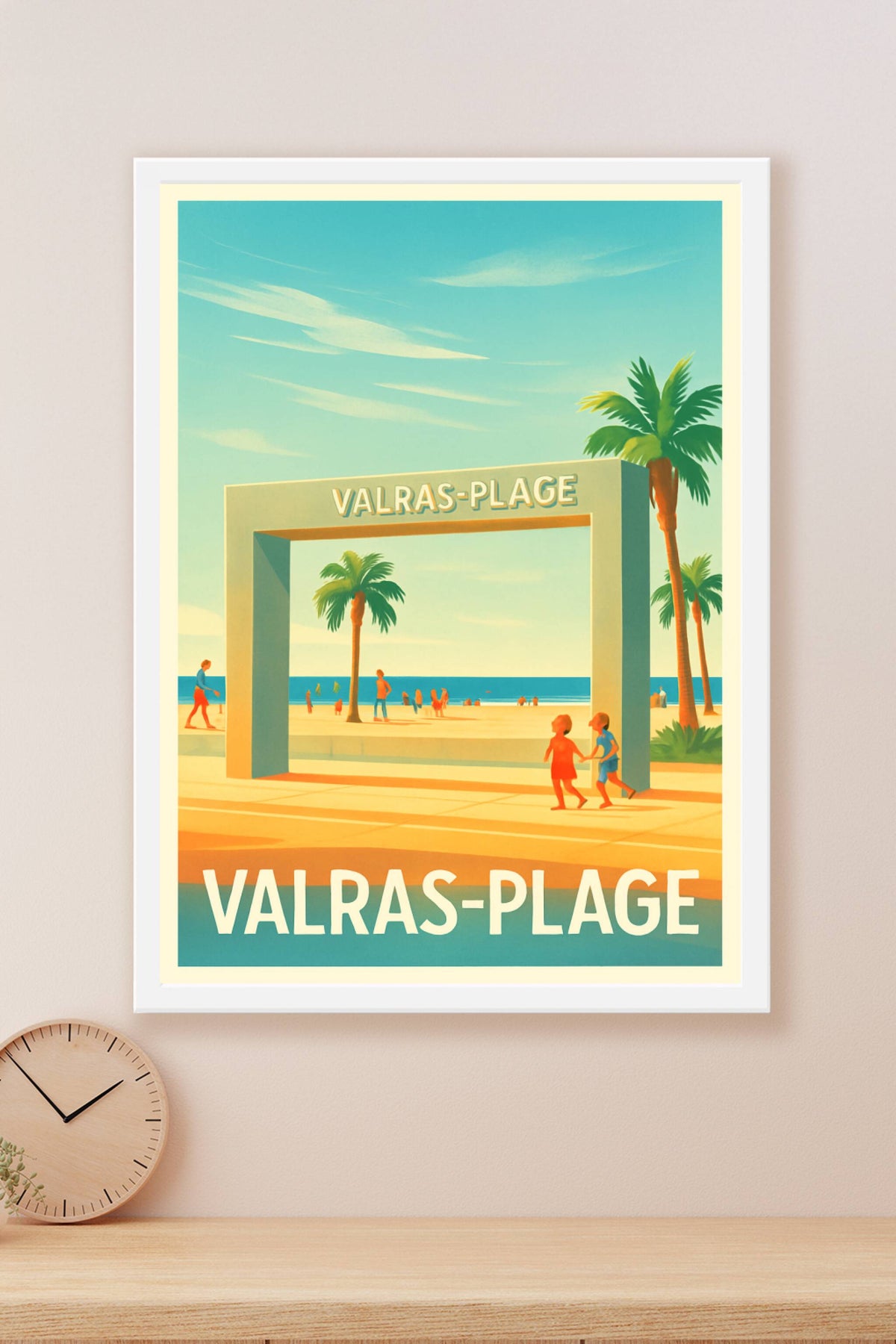 Affiche Valras-Plage — L'entrée ensoleillée de la Méditerranée · poster d'art de Valras-Plage