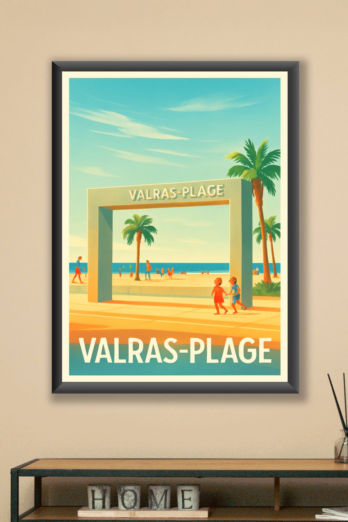 Affiche Valras-Plage — L'entrée ensoleillée de la Méditerranée · poster d'art de Valras-Plage