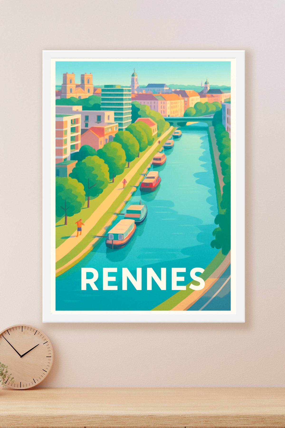 Affiche Rennes — Le charme bucolique de la Vilaine · poster d'art de Rennes