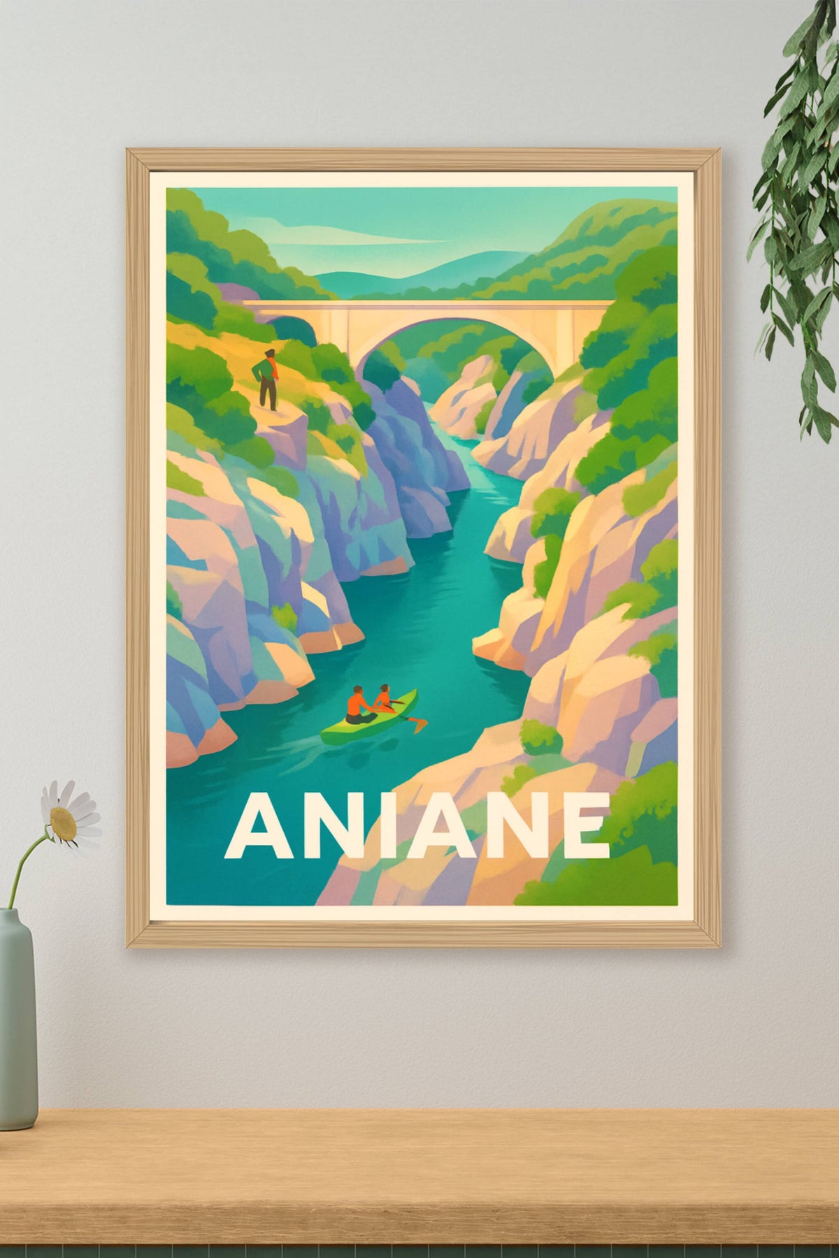 Affiche Aniane — Évasion nature entre gorges et rivières · poster d'art de Aniane