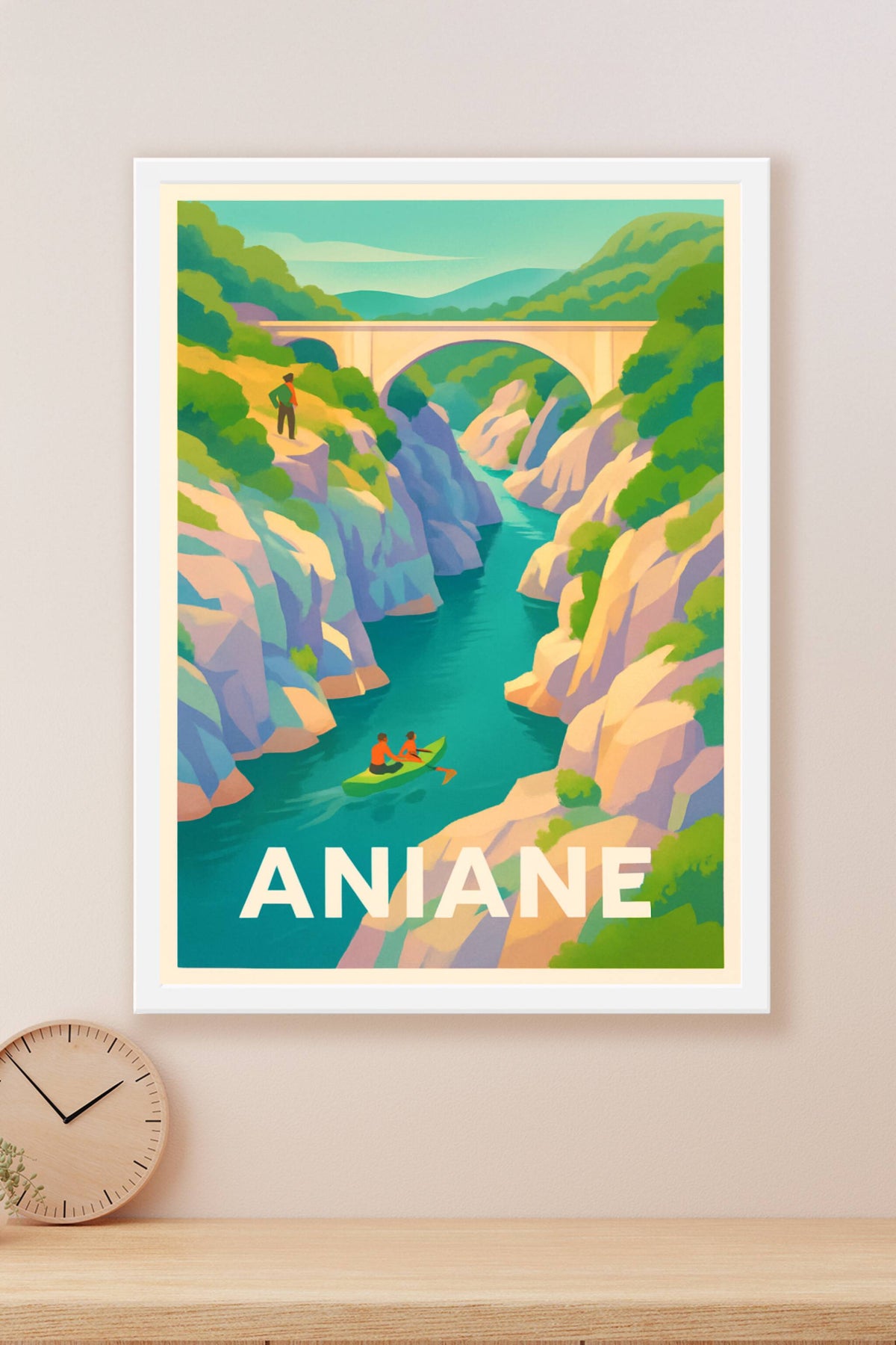 Affiche Aniane — Évasion nature entre gorges et rivières · poster d'art de Aniane
